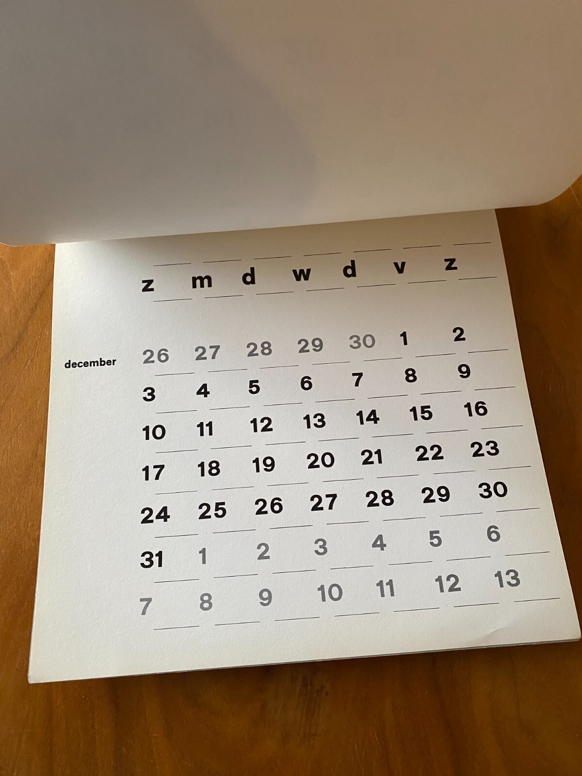 Quadrat Print Wall Hanging Calendar Publisher Steendrukkerij De Jong Type Font