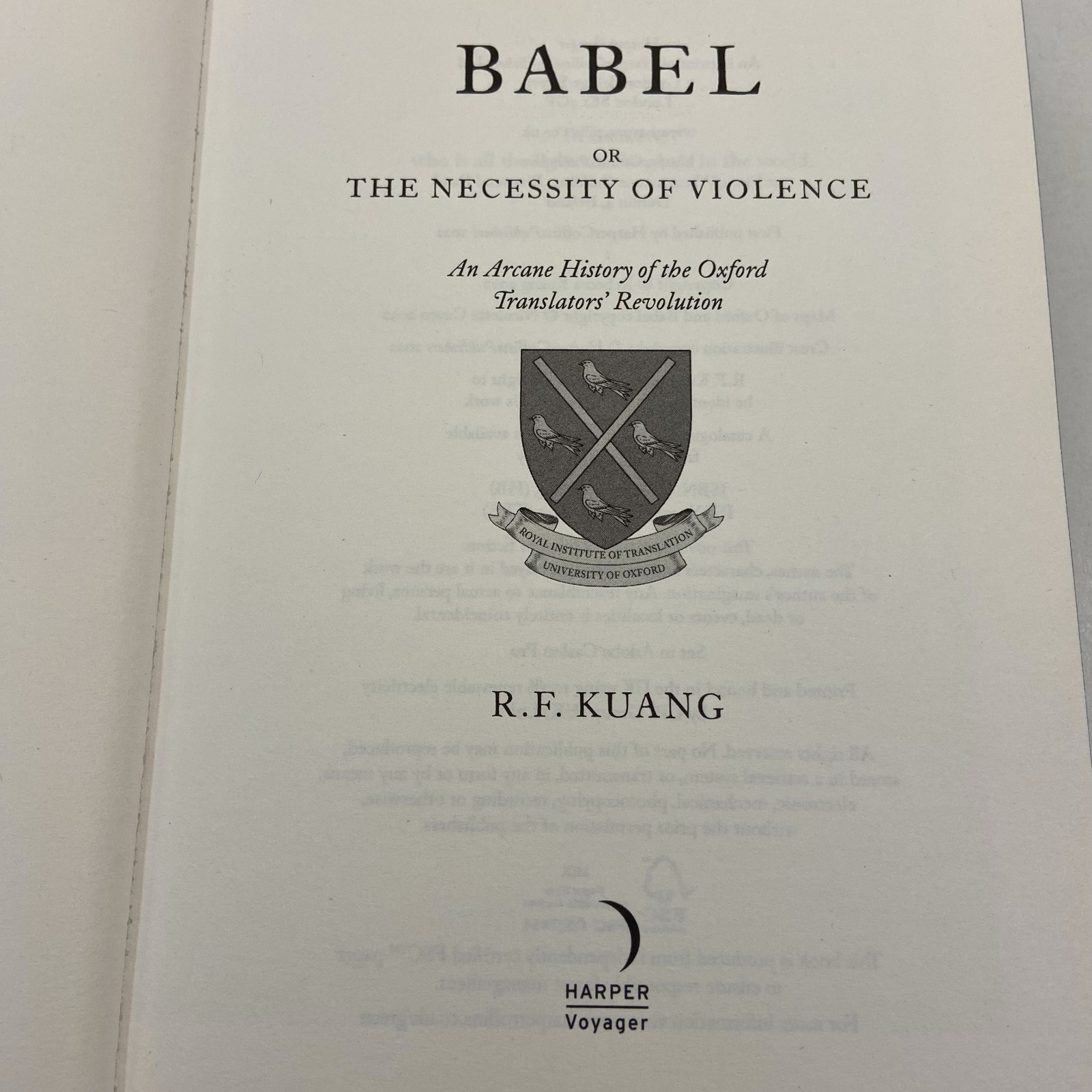 Babel Signed by R F Kuang 2022 HCDJ FairyLoot Edition Novel Harper Voyager VGC