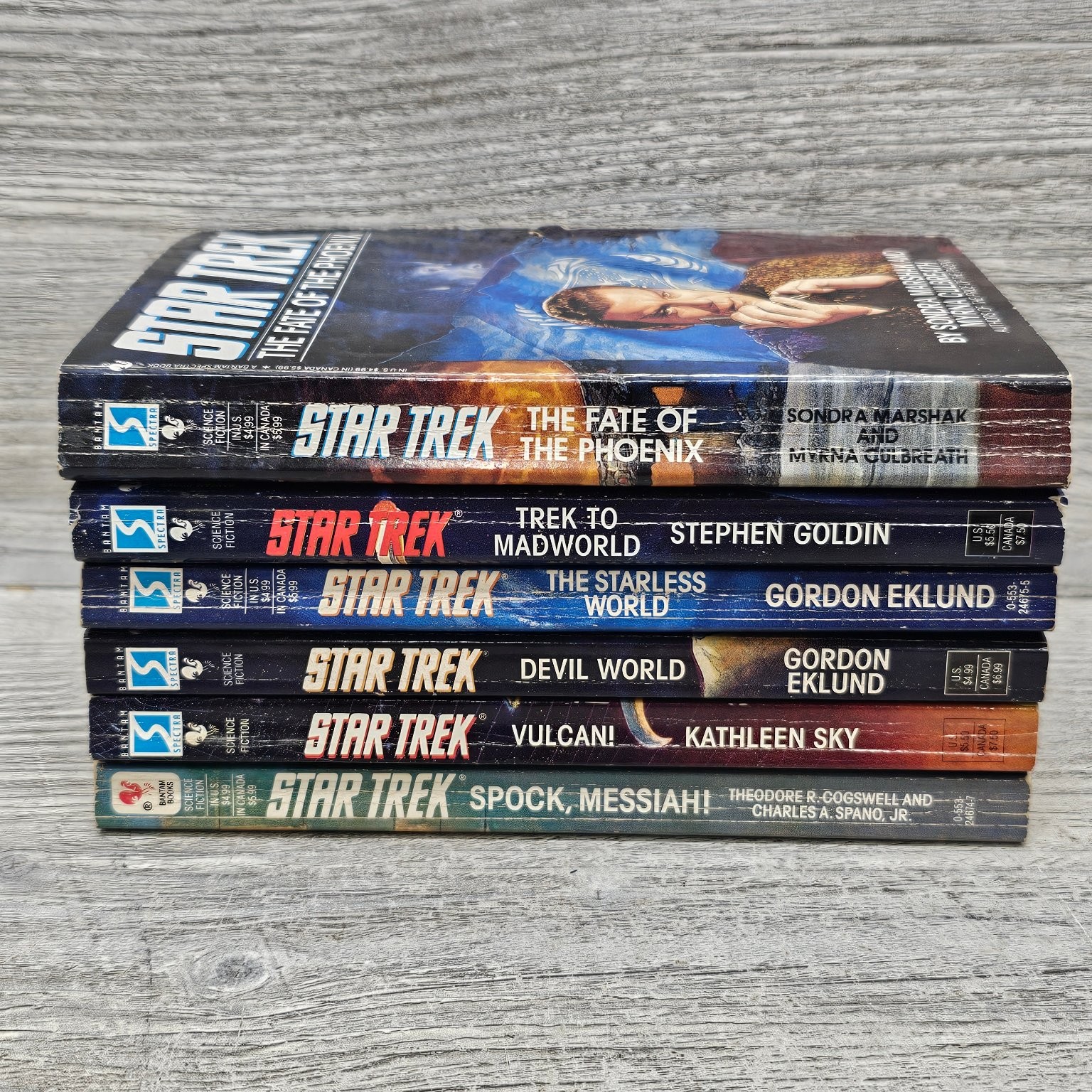 Star Trek Lot 6 Books Sci-Fi Vintage Paperback Bantam Marshak Goldin Eklund Sky
