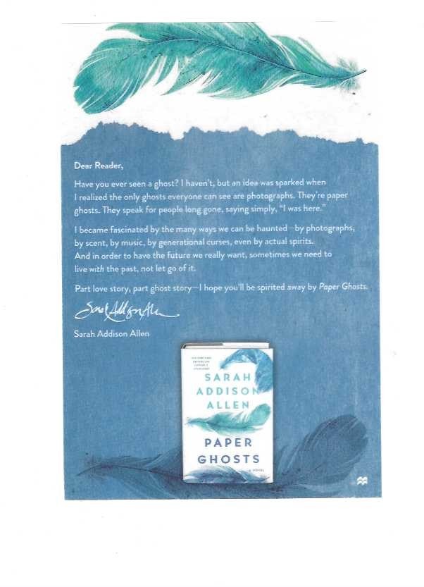 PAPER GHOSTS – SARAH ADDISON ALLEN ARC 09/26. FANTASY OTHER BIRDS