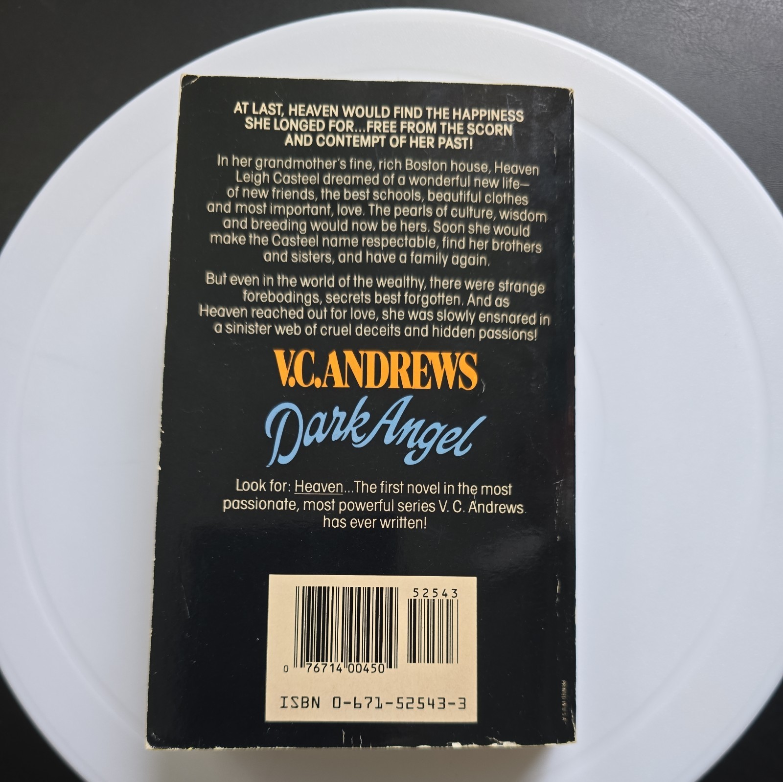 V.C. Andrews ‘Dark Angel’ Papperback – Casteel Family Series Sequel, Nov 1986