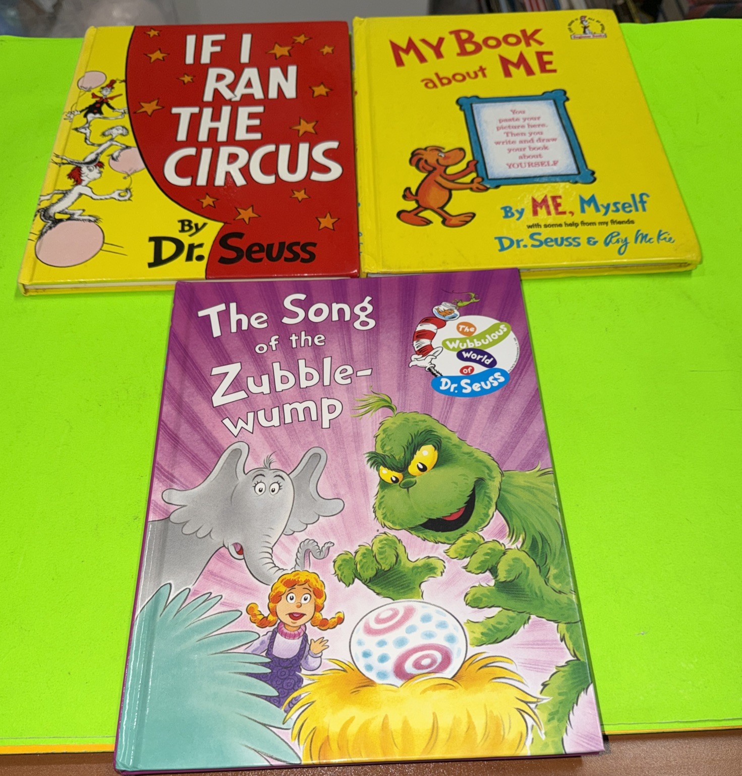Lot 3 Big DR. Seuss Hardback Books 8.25″ X 11.25 HB Seuss Zubble-wump Me Circus