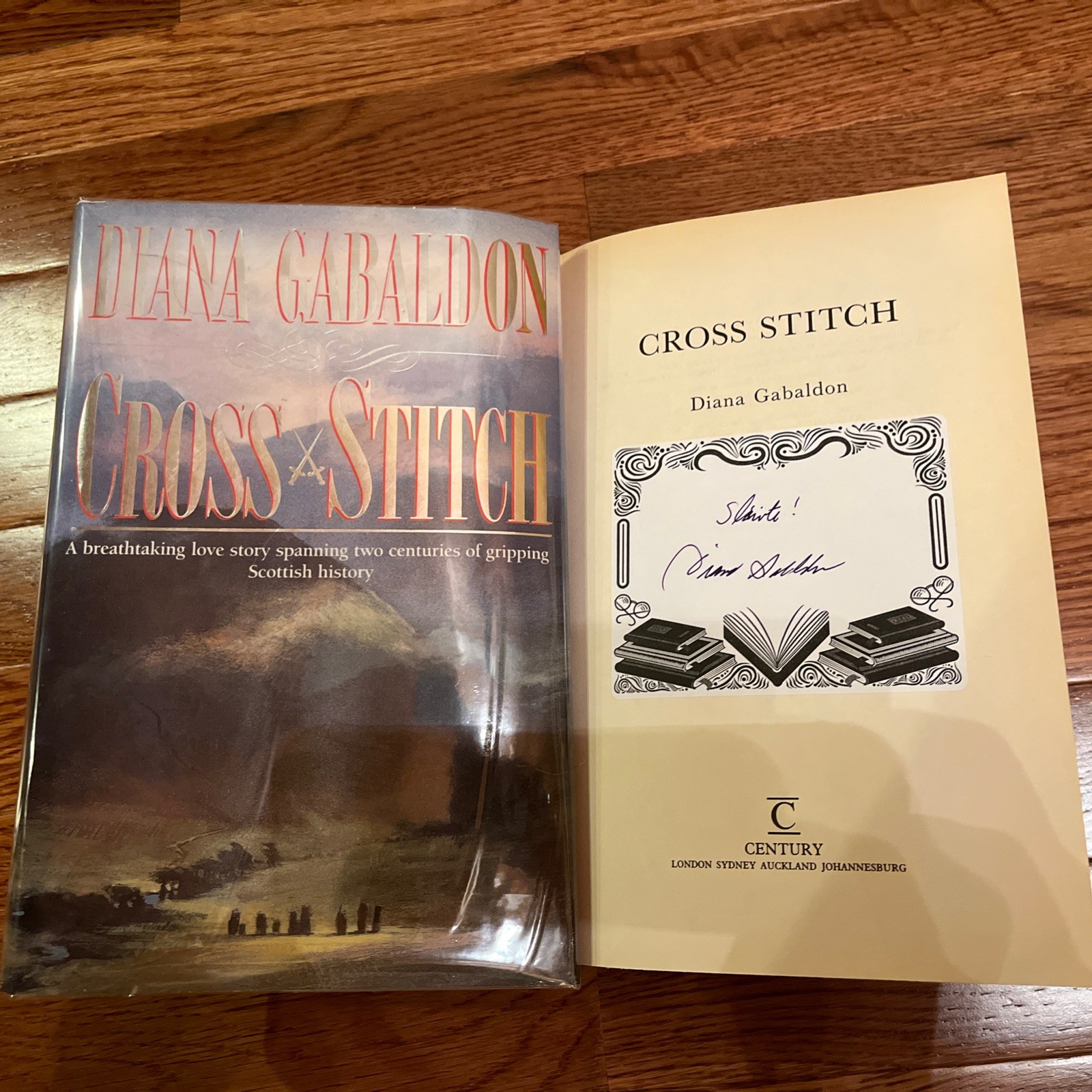 Diana Gabaldon Flat Signed Cross Stitch 1 of 2000 (Outlander Book One, 1991 UK)