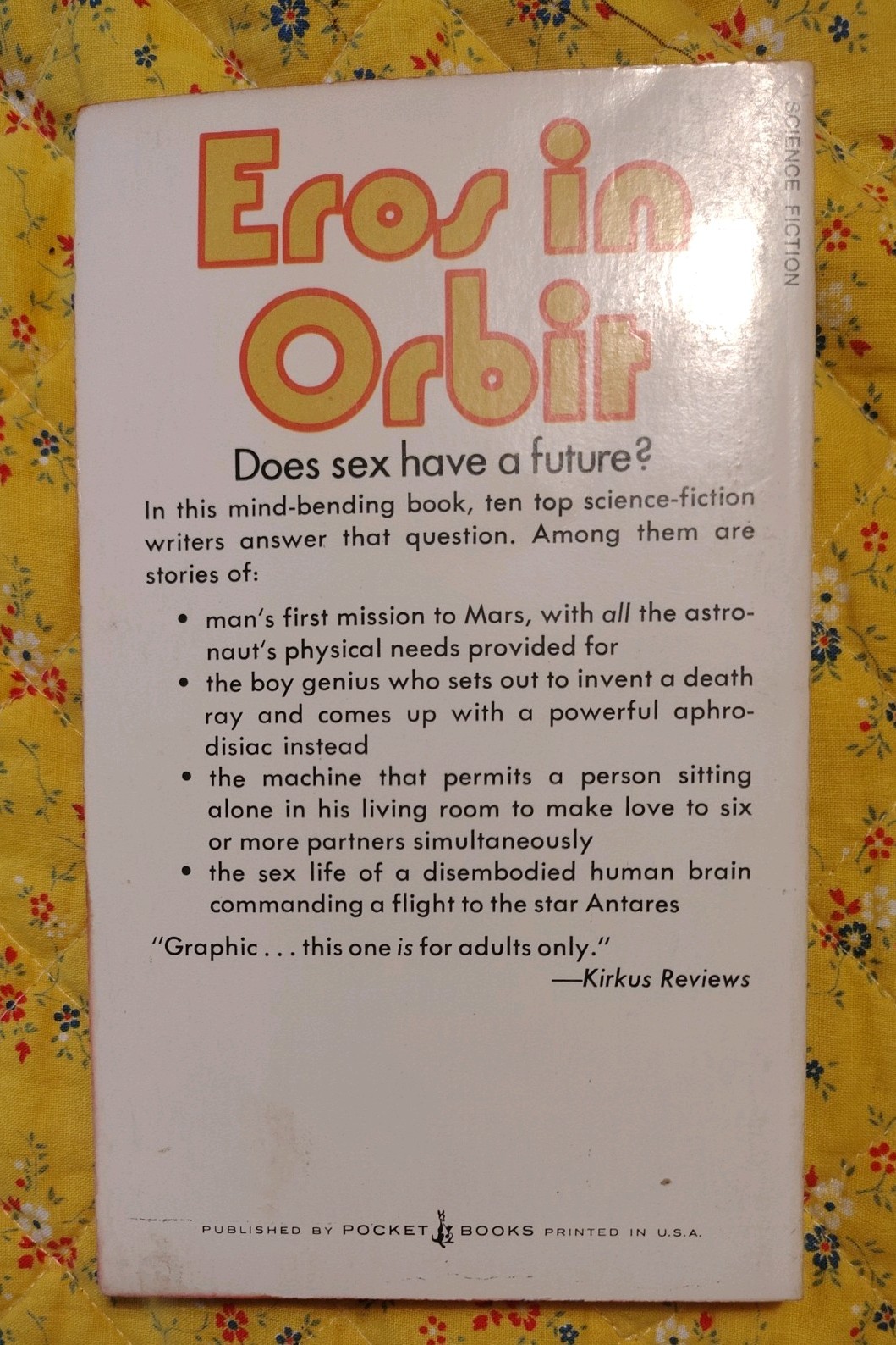 EROS IN ORBIT Edited Joseph Elder 1st Pocket 1973 Edition, Rare SC FI Pulp, PB