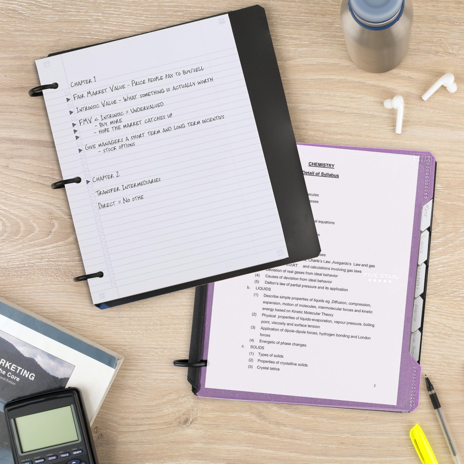 Flex Refillable Notebook + Study App, College Ruled and 1 Inch TechLock Ring …