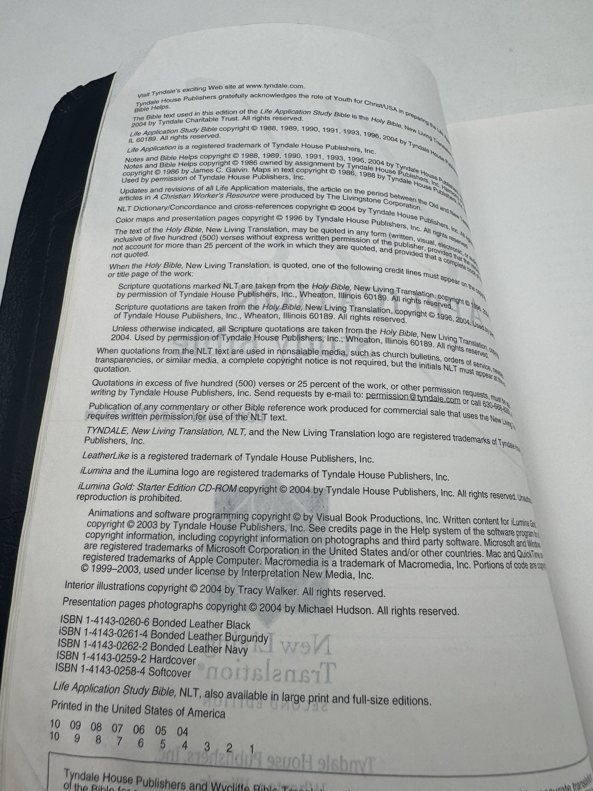 Tyndale Life Application Study Bible NLT New Living Translation Bonded Leather