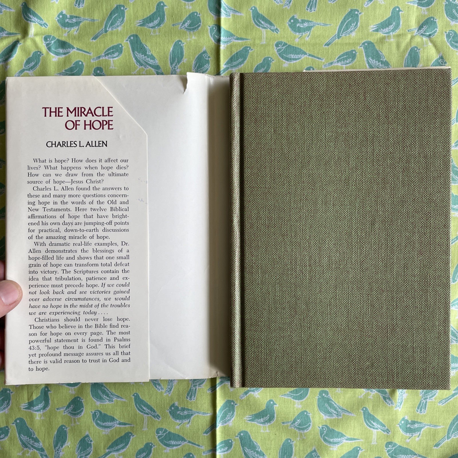 The Miracle of Hope by Charles L. Allen (SIGNED 1973 VTG HCDJ Methodist Christ)