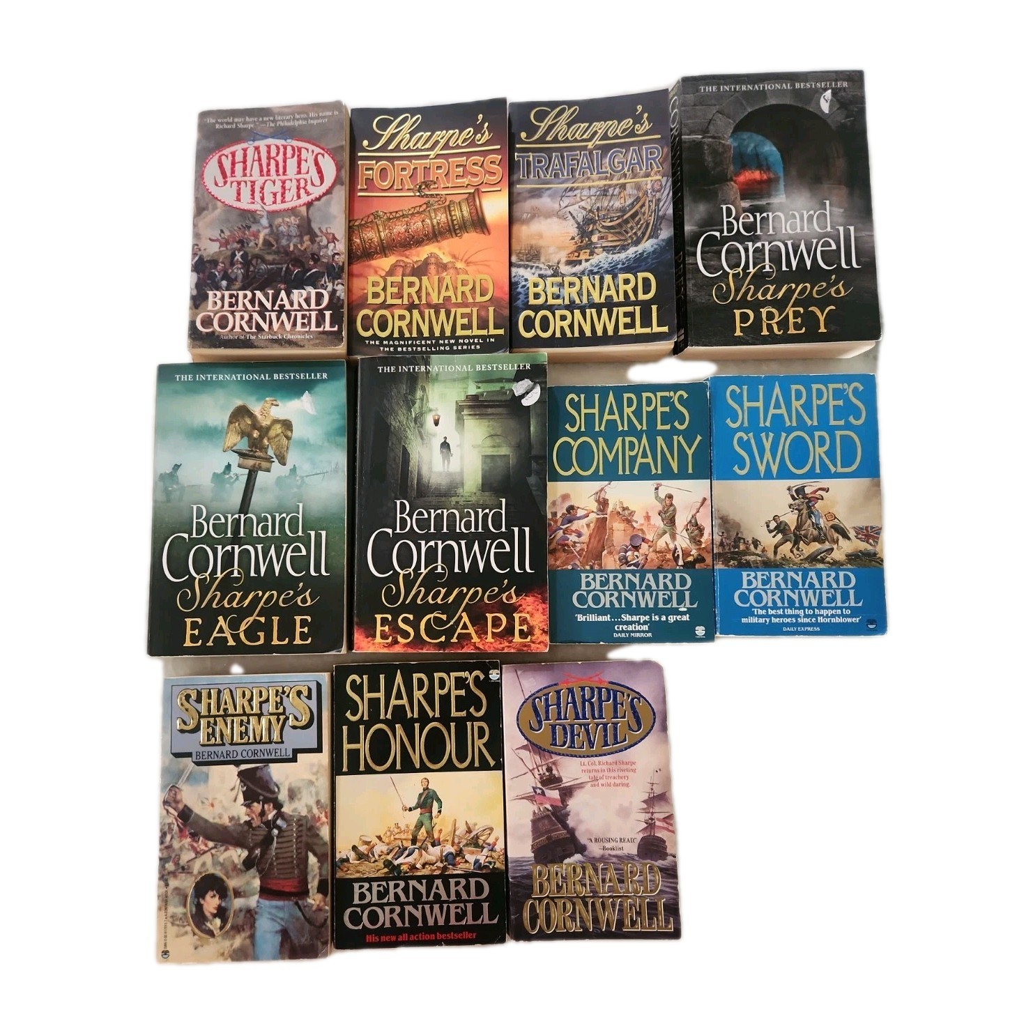 Lot of 11 Sharpe Series Books by Bernard Cornwell Paperbacks Good to Very Good