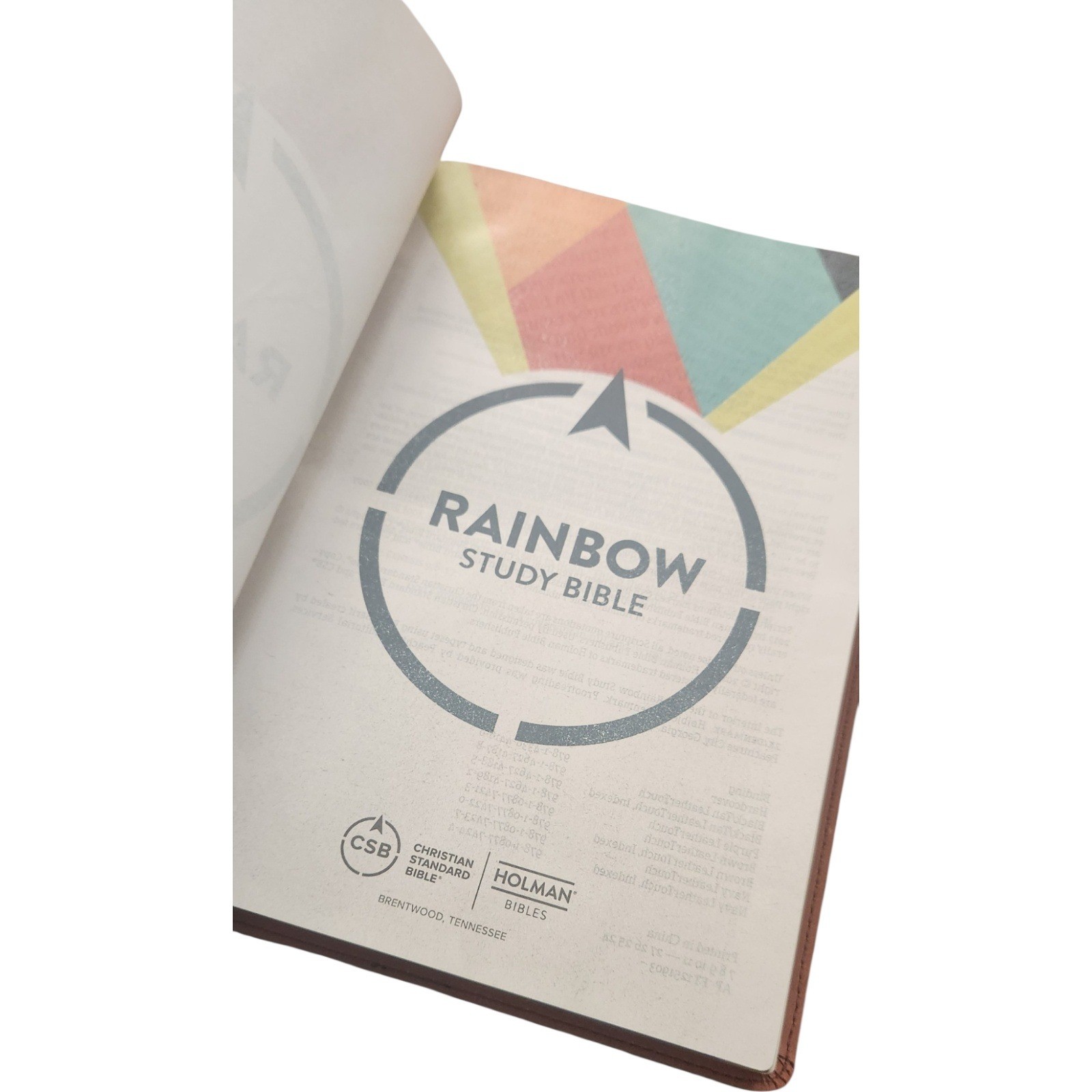 Holman CSB Rainbow Study Bible Brown LeatherTouch Christian Standard Bible