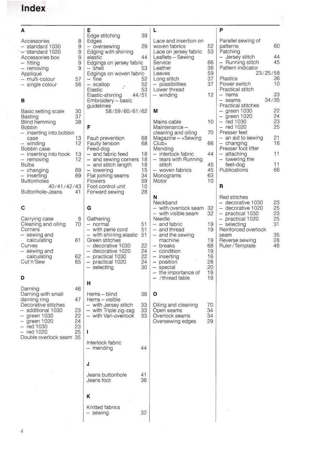 BERNINA 1020-1030 Sewing Machine User Manual In COLOR, TOUGH COVERS, SPIRAL FIXE