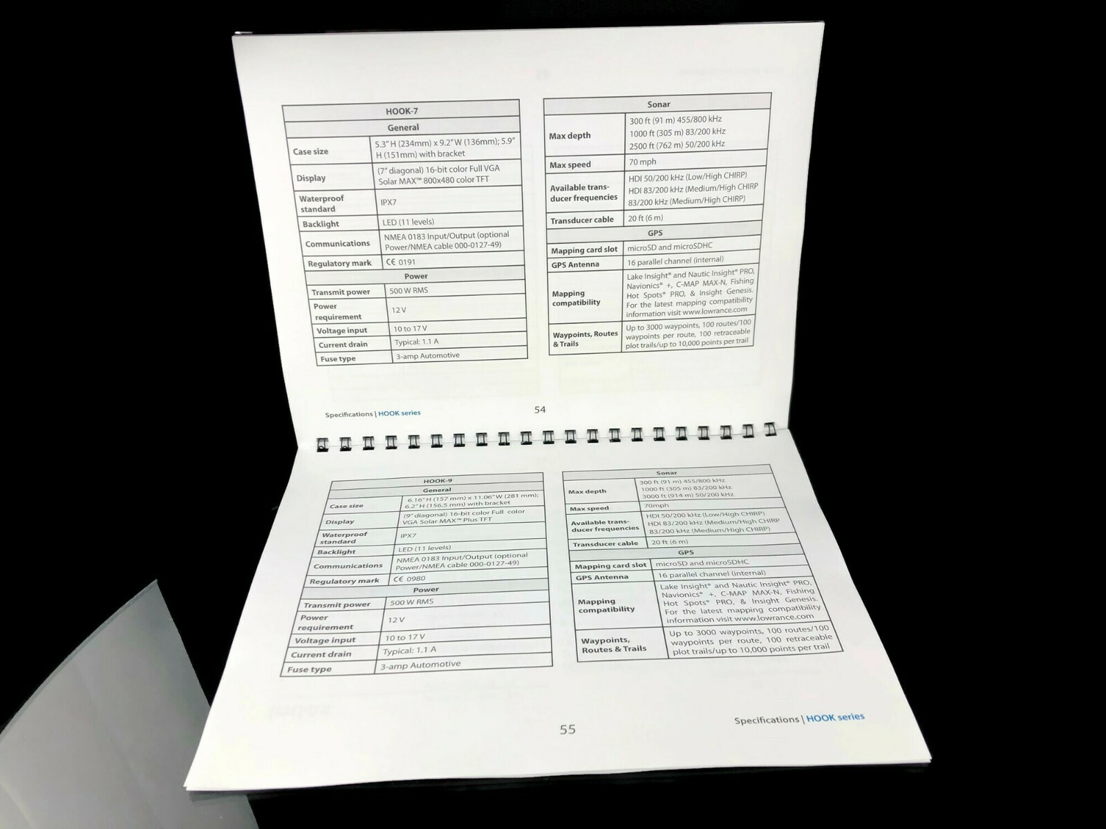 Lowrance HOOK-4 HOOK-5 HOOK-7 HOOK-9 Sonar Manual Instructions
