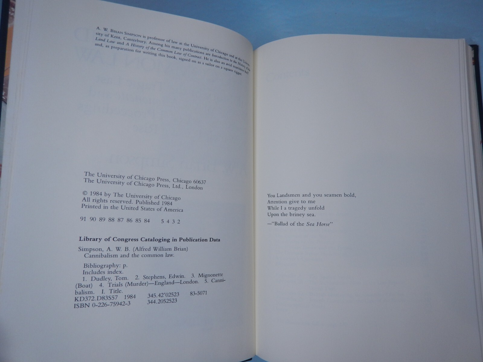 THE MIGNONETTE CASE by Simpson 1990 Notable Trials Library cannibalism and law