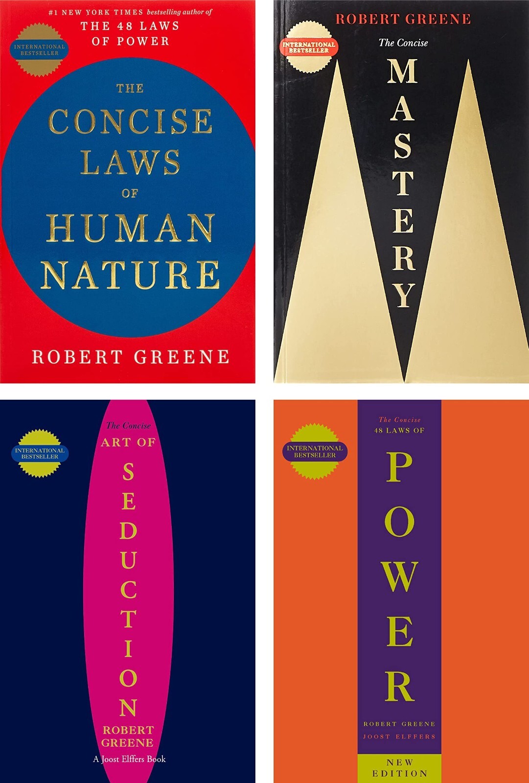The Robert Greene 4 Book Set – Concise Seduction, Power, Mastery, Human Nature