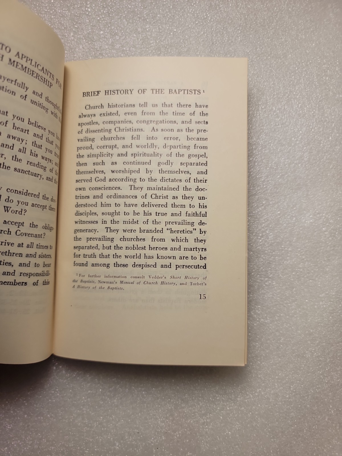 RARE FIND! EXCELLENT CONDITION! New Baptist Church Manual: The Judson Press.