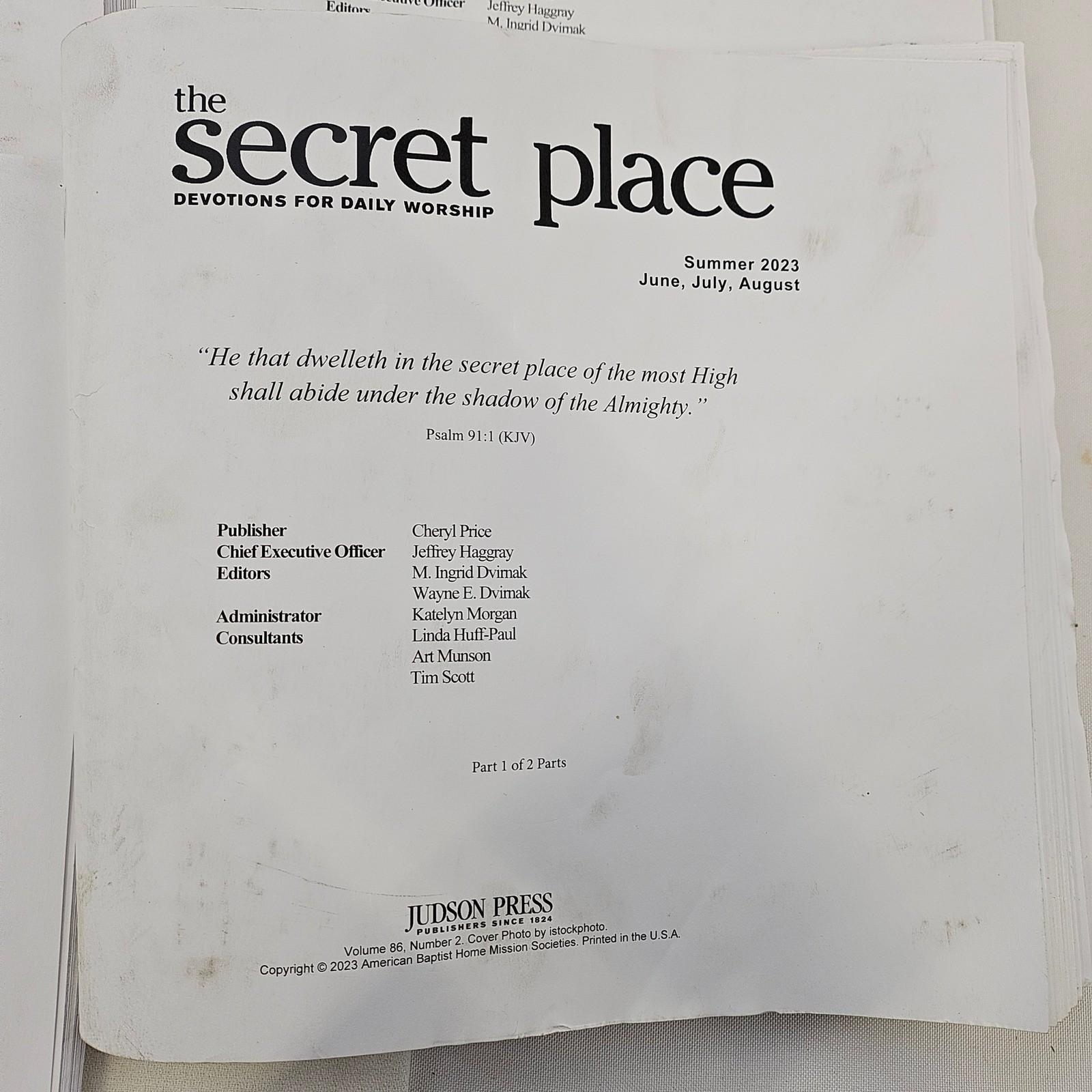 The Secret Place Braille Devotions Judson Press Spring Summer 2023 Lot of 4