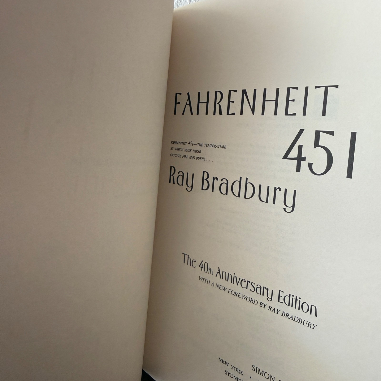 Fahrenheit 451 by Ray Bradbury SIGNED 40th Anniversary Edition 1993 Hardcover