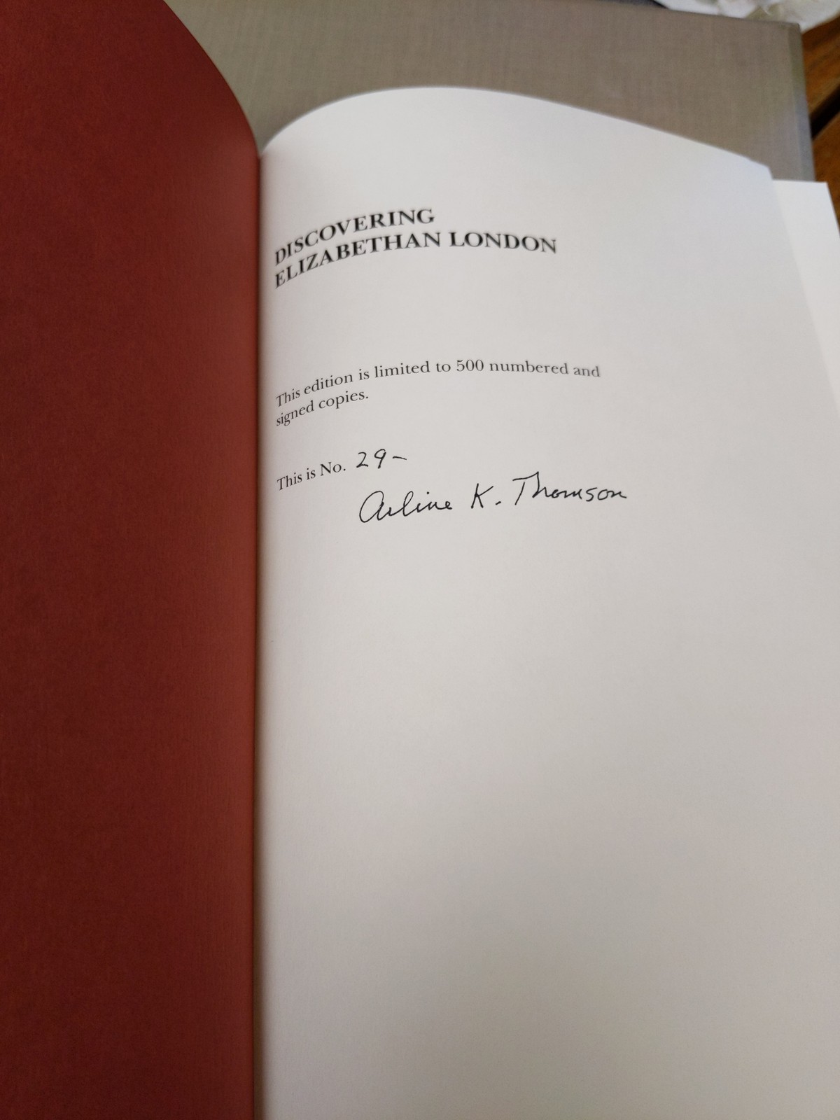 Discovering Elizabethan London Diary & Sketches by Arline Thomson SIGNED LE