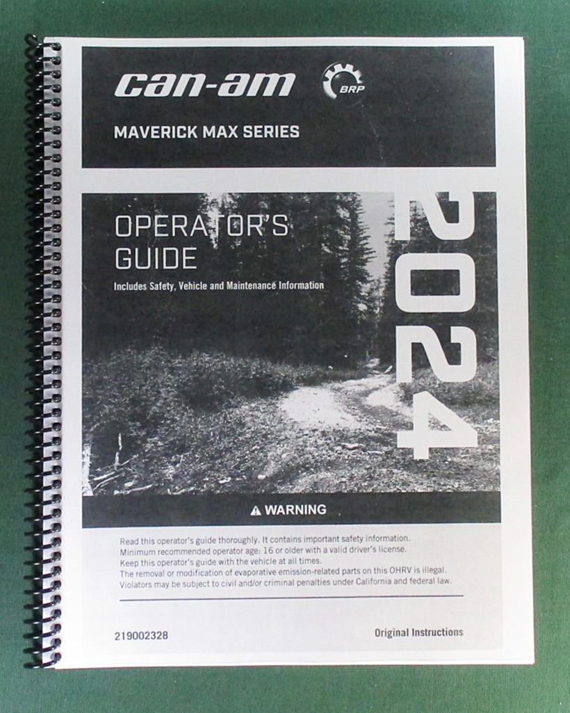 2024 Can-Am Maverick MAX DS Turbo Owner’s Manual: 252 Pages & Protective Covers