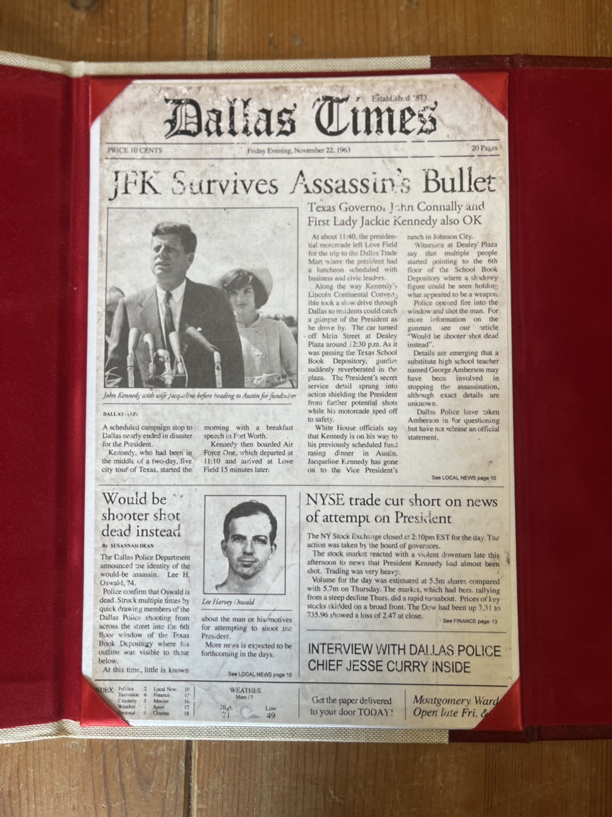 11/22/63 Clamshell Traycase – Stephen King – Custom Newspaper Insert