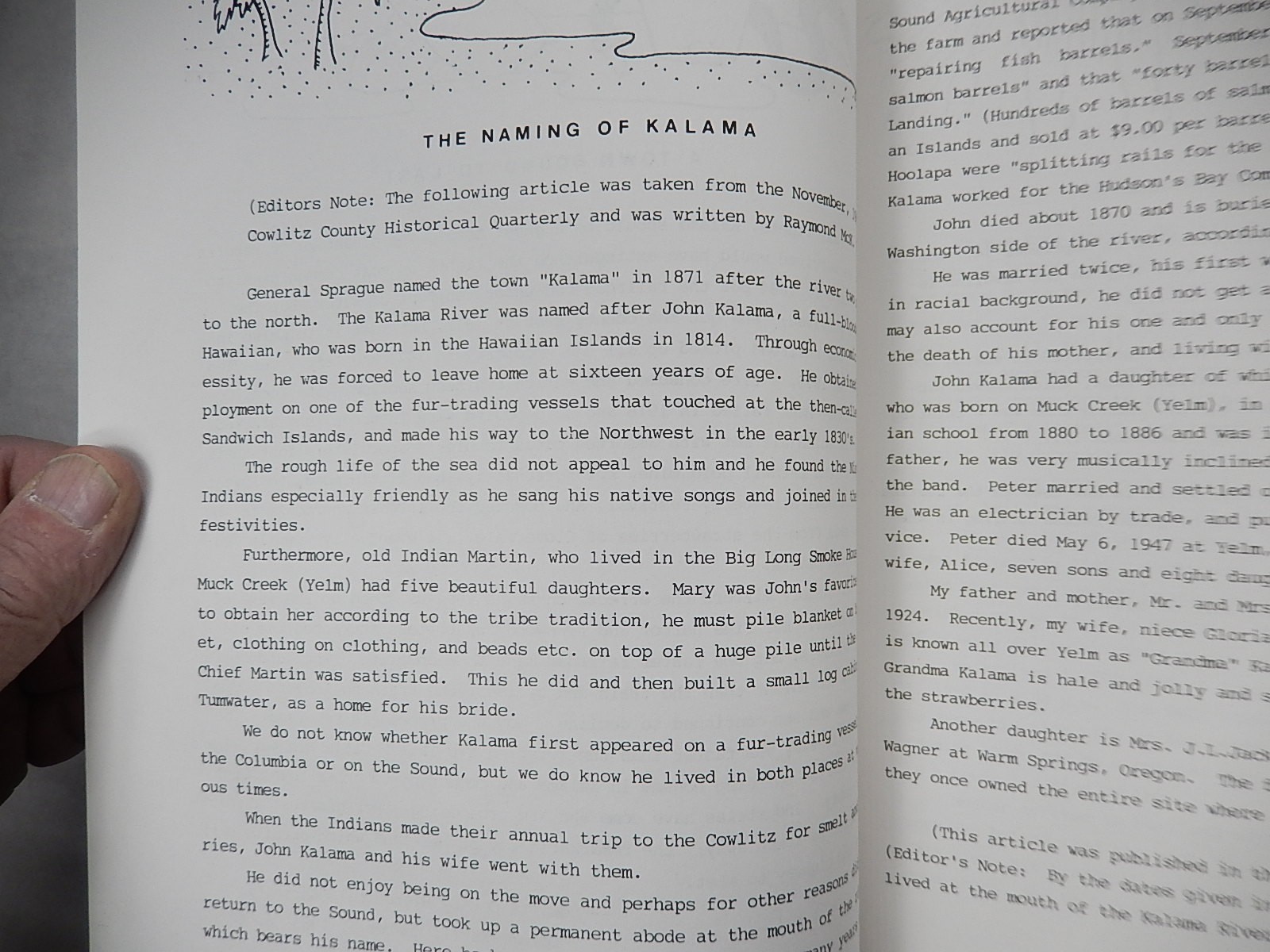 Kalama Washington: A Centennial History, 1990, Paperback, 220 pages