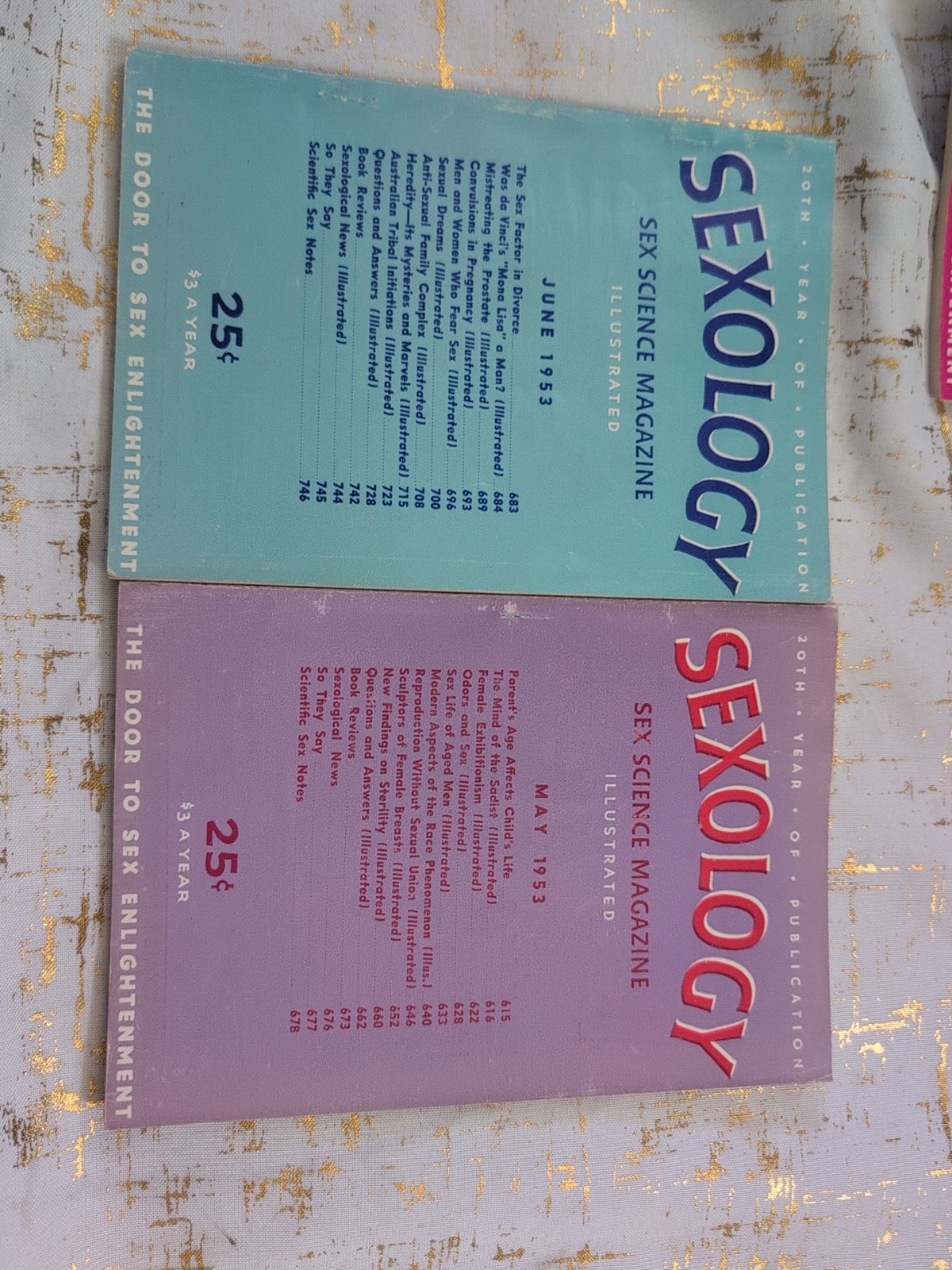 Lot Of 12 1953 Complete Year Sexology Science Magazines Booklets Sex Ed RARE