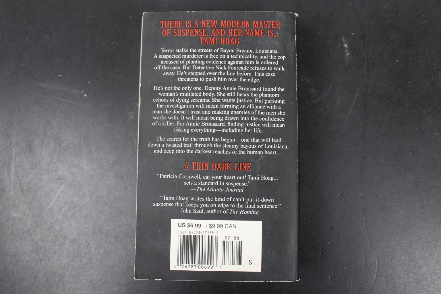 A Thin Dark Line Tami Hoag 1998 Paperback Thriller Suspense Bantam Books PB ~VG