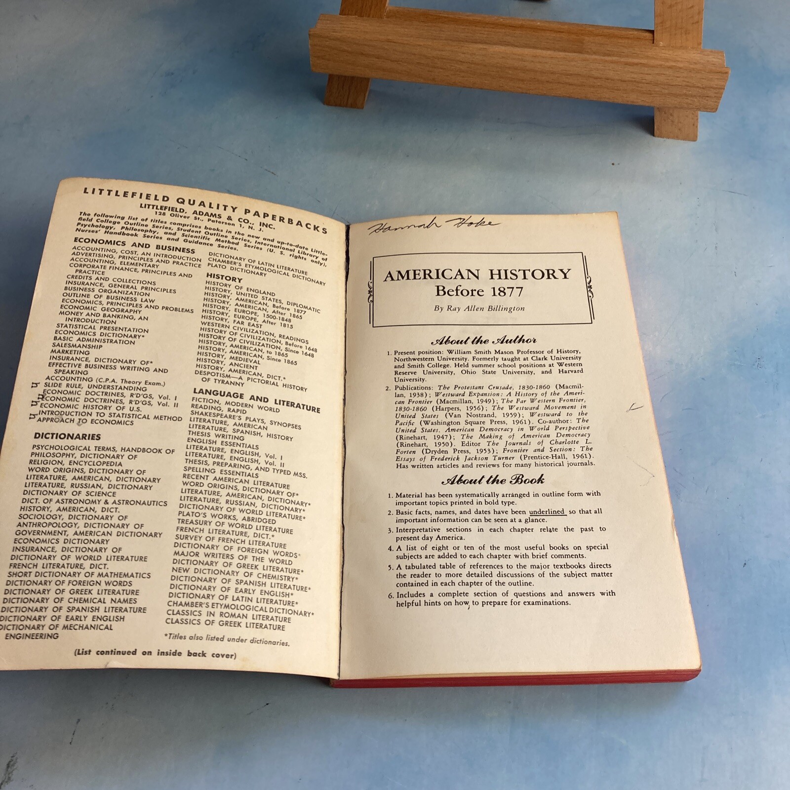 American History Before 1877~W/ Questions & Answers~Ray Billington~VINTAGE 1964!