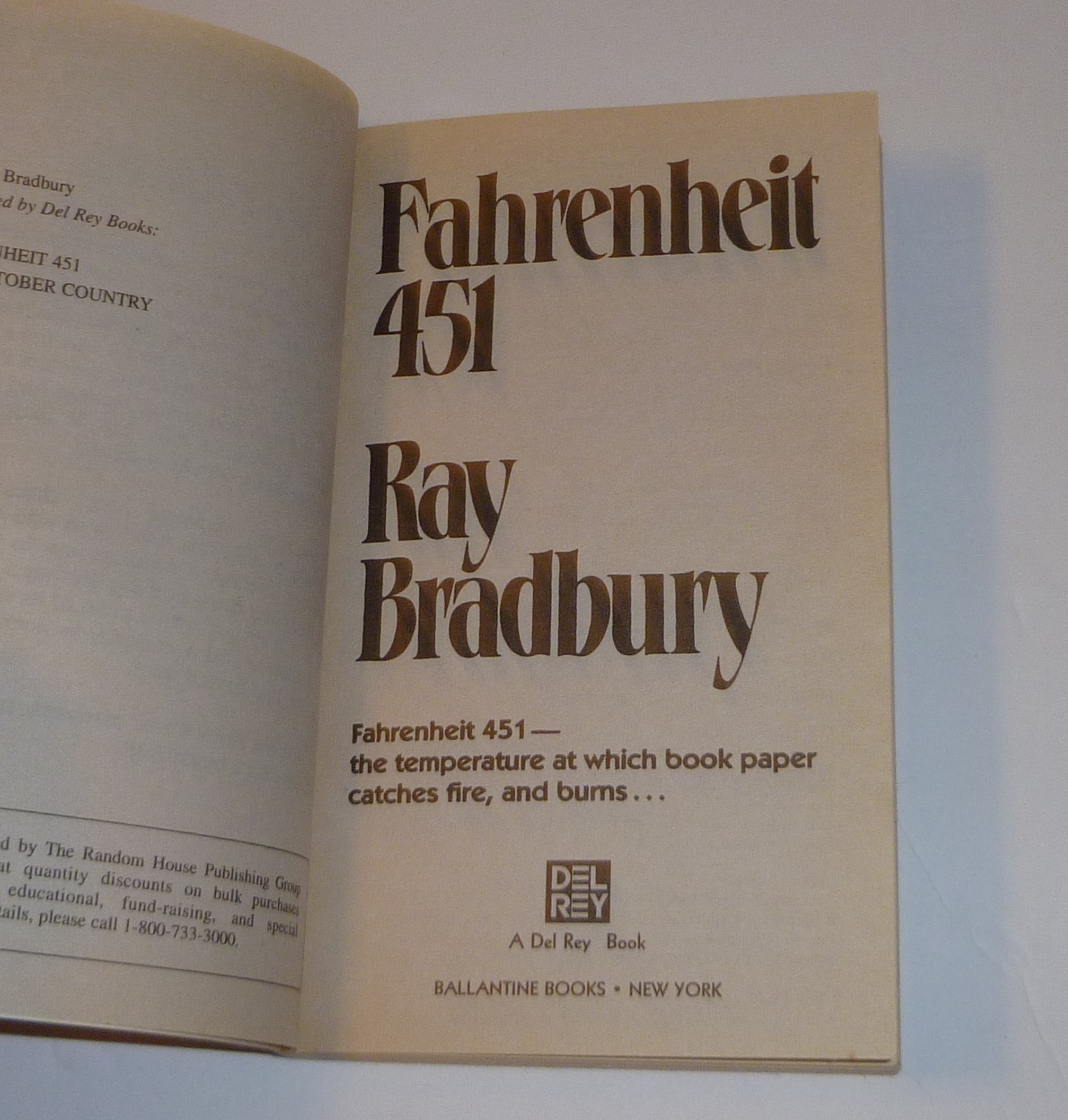 Fahrenheit 451 By Ray Bradbury book 50th Anniversary Edition Del Rey Paperback