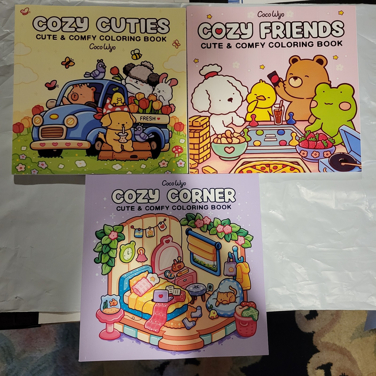 Cozy Cuties: Coloring Book for Adults and Kids (Cozy Spaces Coloring) ~ Lot Of 3
