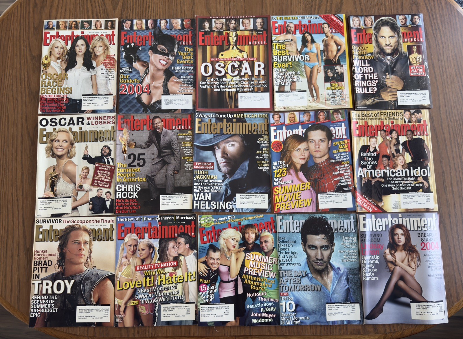 Entertainment Weekly 2004 Lot of 15 issues – Lord of the Rings, Lindsay Lohan