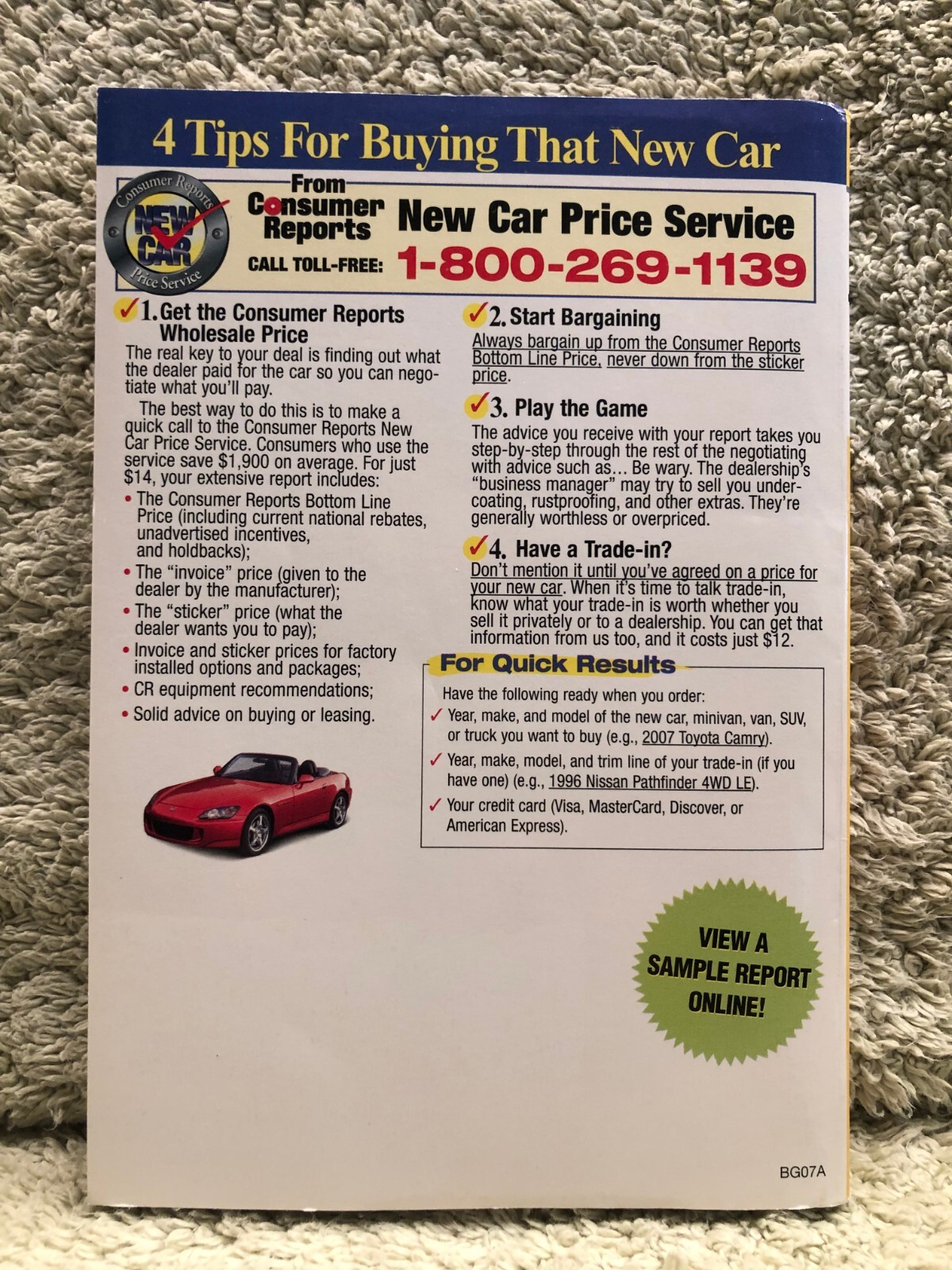 2007 Buying Guide Issue by Consumer Reports- 2006 papperback