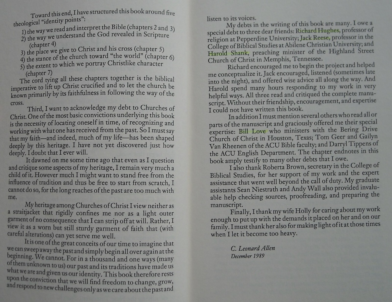 THE CRUCIFORM CHURCH ~ C LEONARD ALLEN ~ Church Of Christ ~ PB ~ 1990