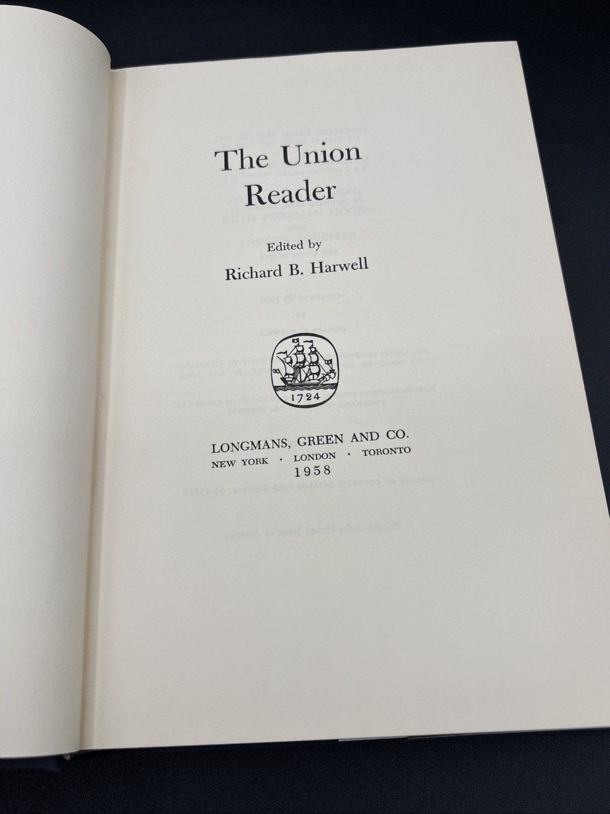 1958 The Union Reader Richard B Harwell Civil War 1st Ed.EXCELLENT