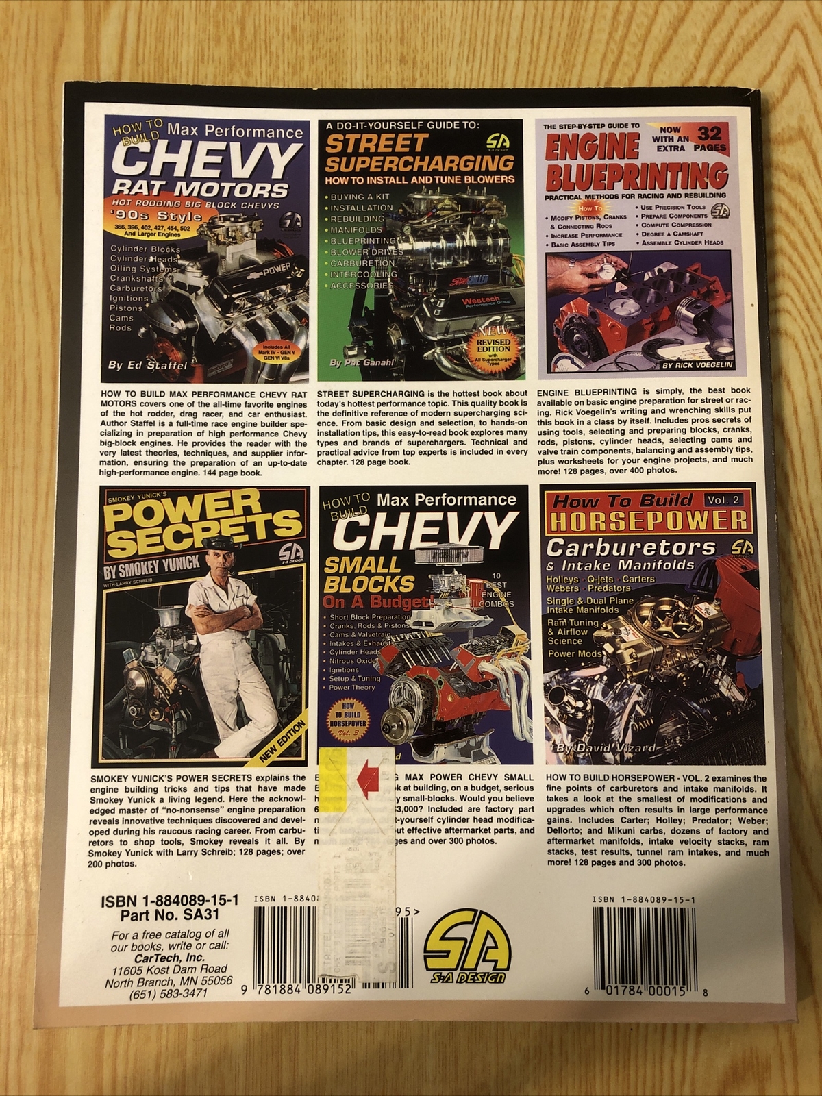 Cheverolet Big Block Parts Interchange Manual – Cartech – S.A.Design -Ed Staffel