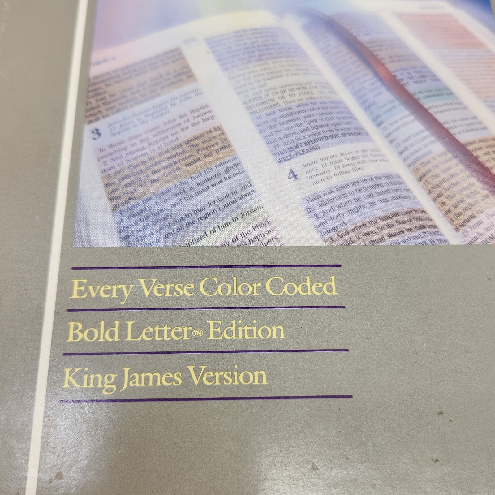 The Rainbow Study Bible (1986) Color Coded Burgundy Hardback & Dust Jacket