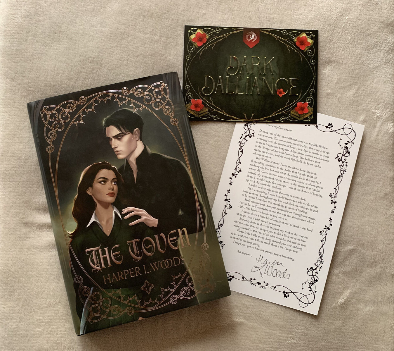 The Coven Fairyloot Exclusive Signed Edition by Harper L. Woods Stenciled Edges