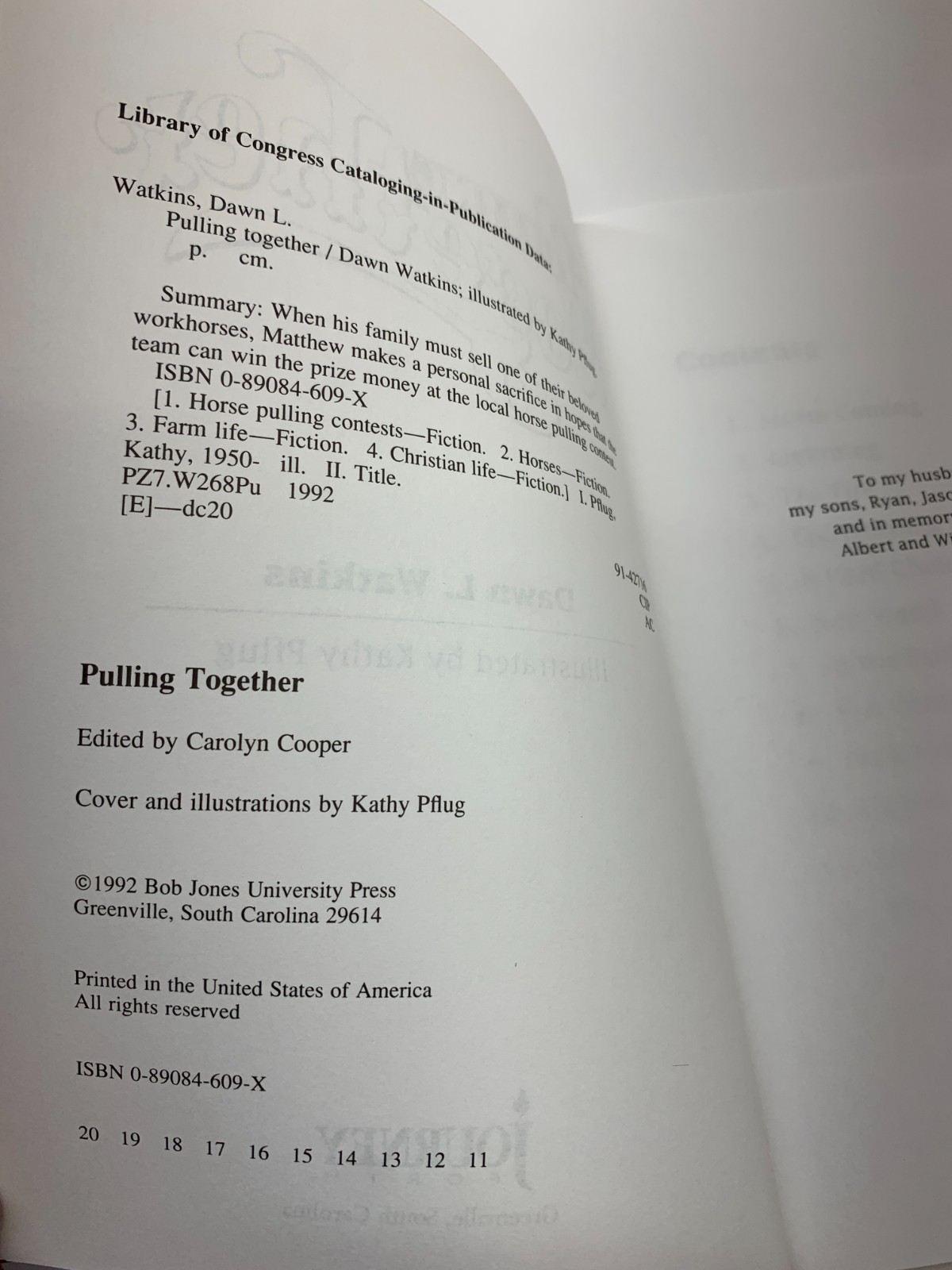 Pulling Together/Carolina’s Courage/Jenny Wren/On Yonder Mountain BJU Press Bks
