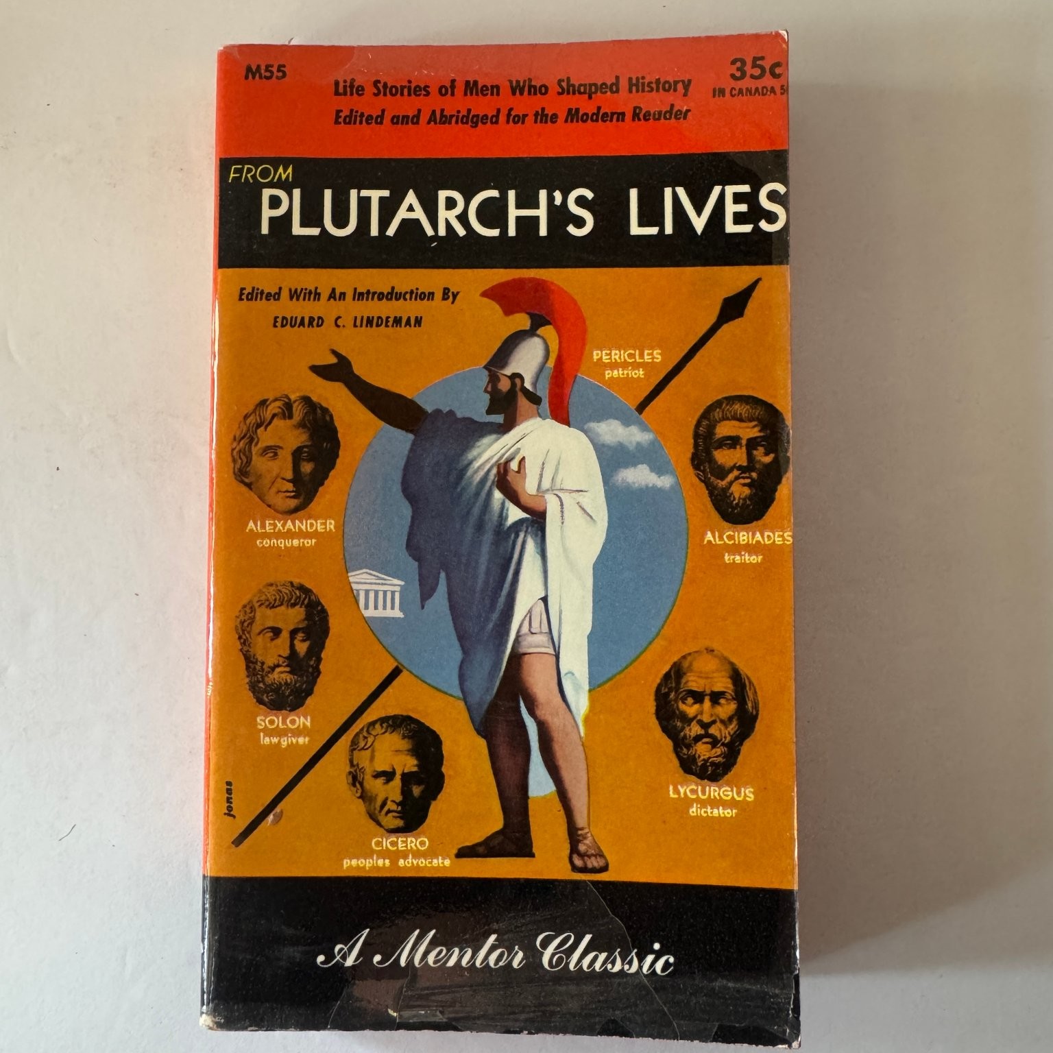 Plutarch’s Lives Men Who Shaped History Lindeman 1950 Mentor Classic Paperback