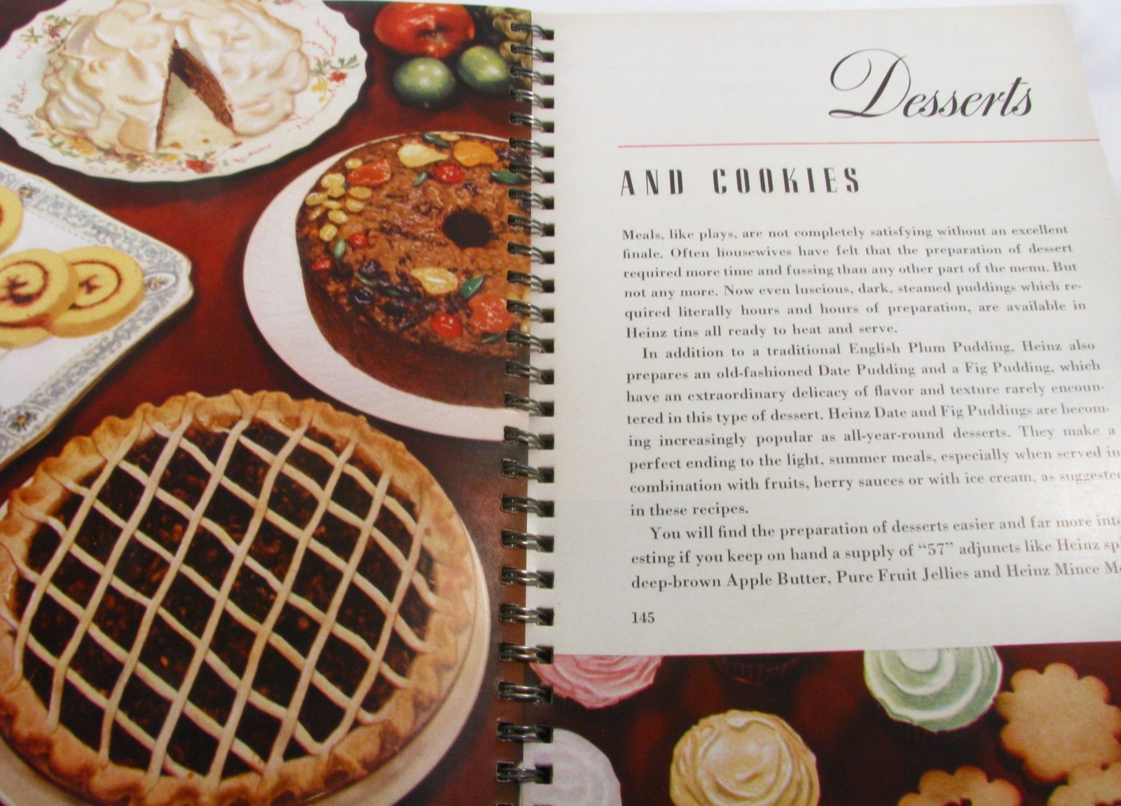 Vintage Heinz Recipe Book Spiral Bound 1939 Ring Wire Bound WWII Cookbook