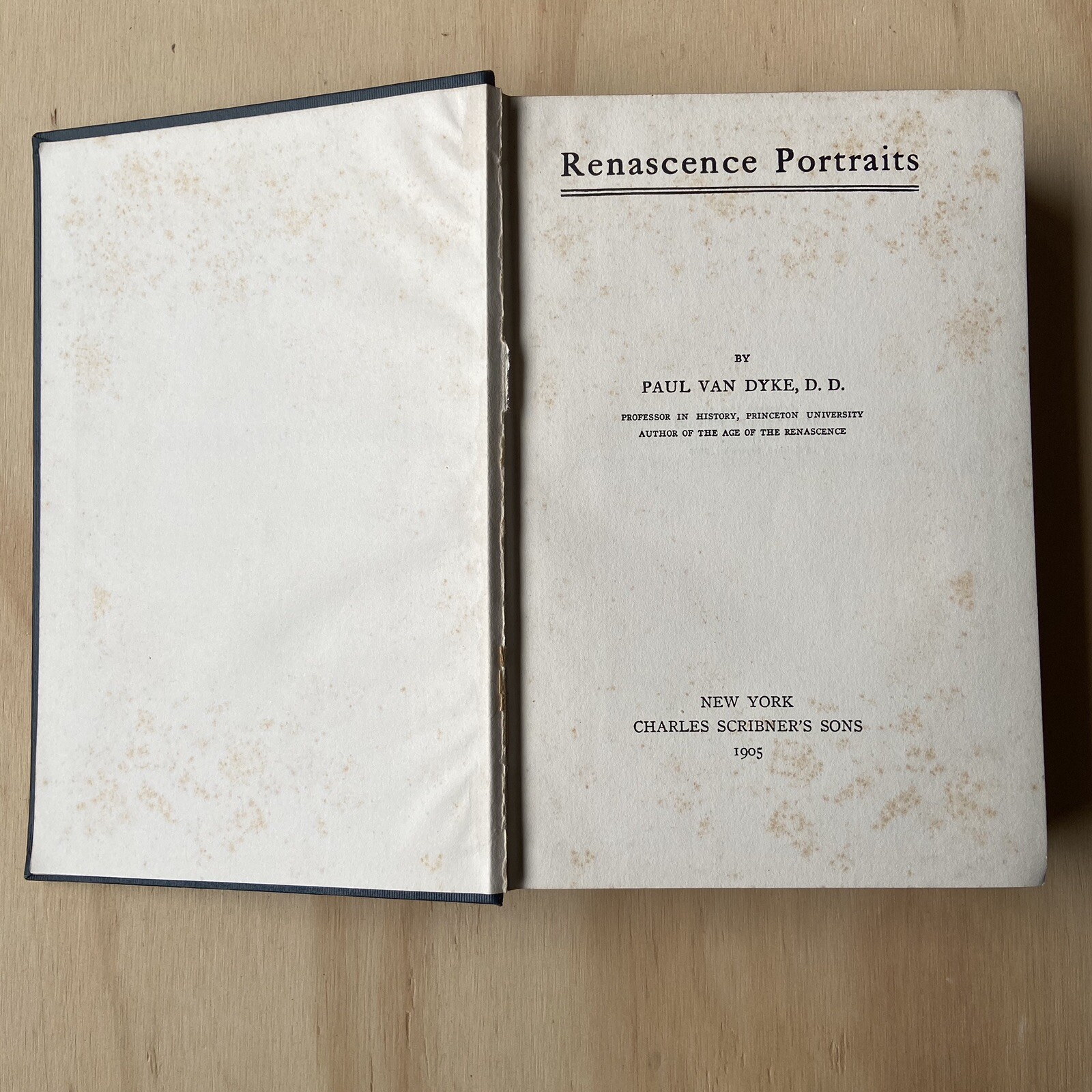 Renascence Portraits Paul Van Dyke 1905 First Edtion