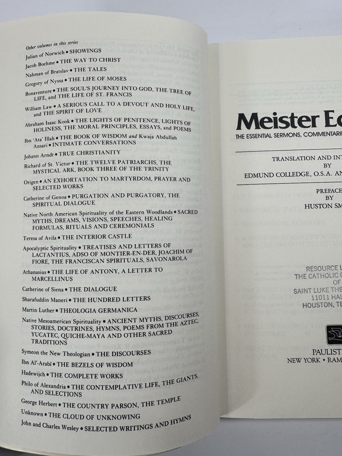 Meister Eckhart The Essential Sermons, Commentaries, Treatises and Defense