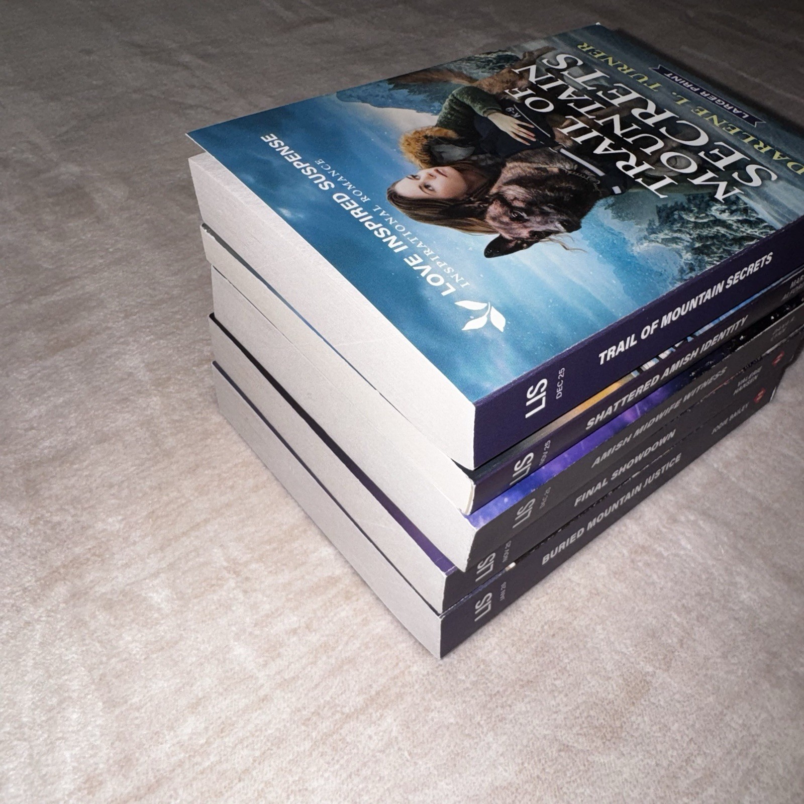 5 Love Inspired Suspense Paperback Book Amish K-9 Mystery Romance Larger Print