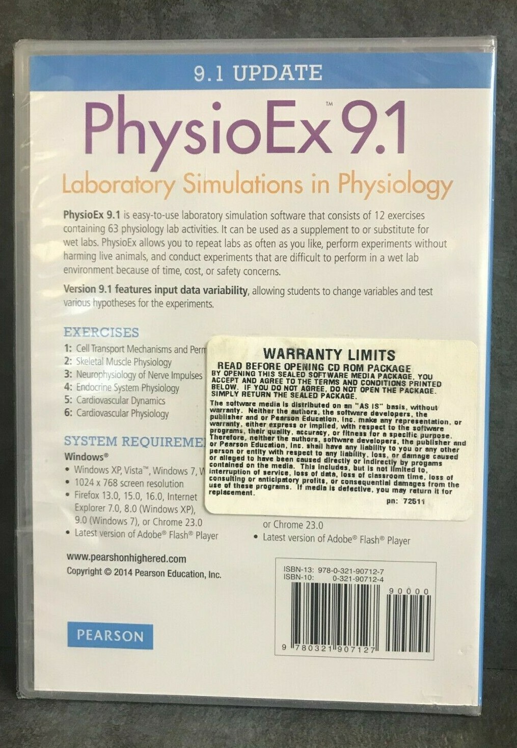 CD-ROM PhysioEx 9.1 Update for Windows – NEW 2014