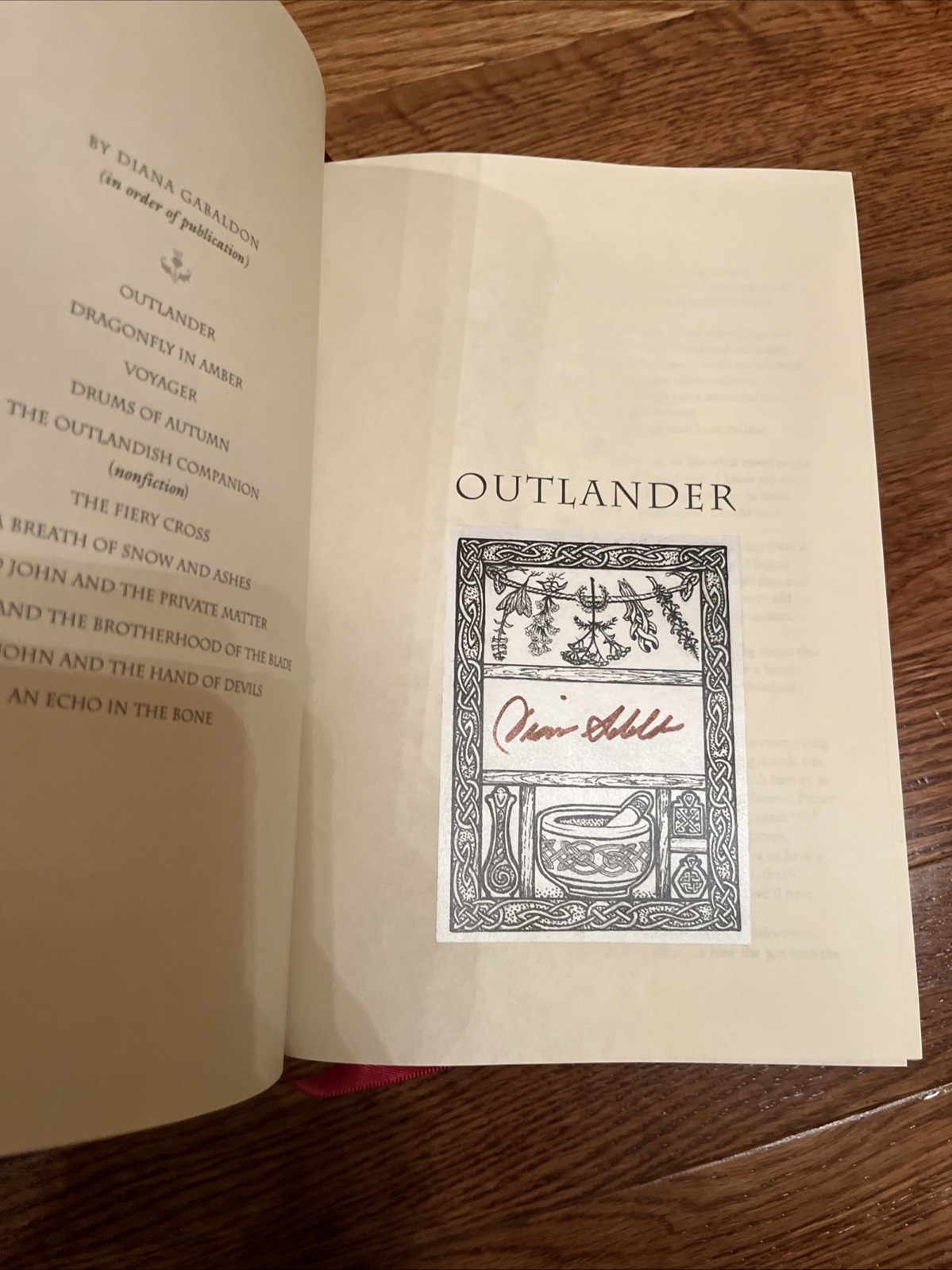 Diana Gabaldon – Signed Outlander 20th Anniversary 1st Printing – FREE SHIPPING