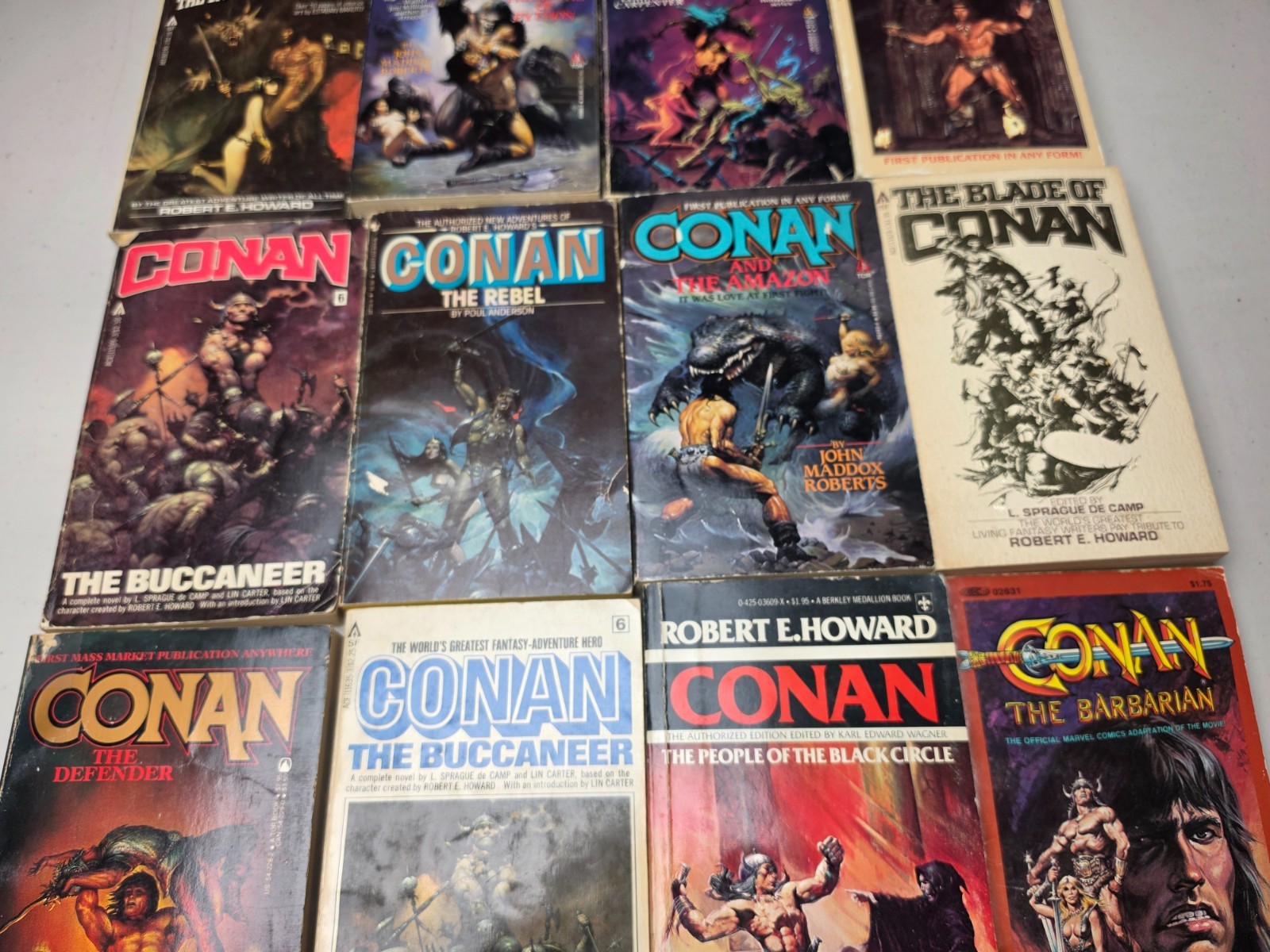 Conan The Barbarian Paperback Books Lot of 12 Robert E Howard Novels Arnold