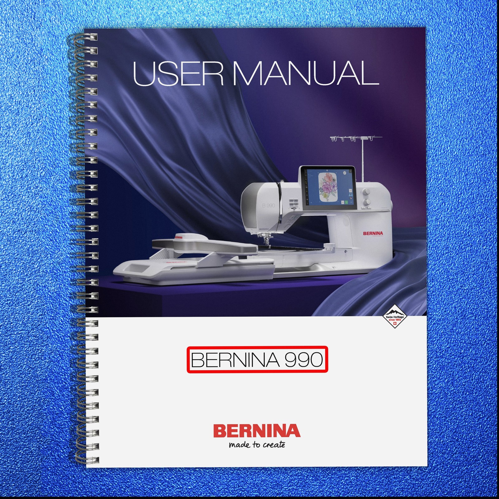 BERNINA 990 Sewing Machine User Manual – COIL SECURED – THICK PROTECTIVE COVERS