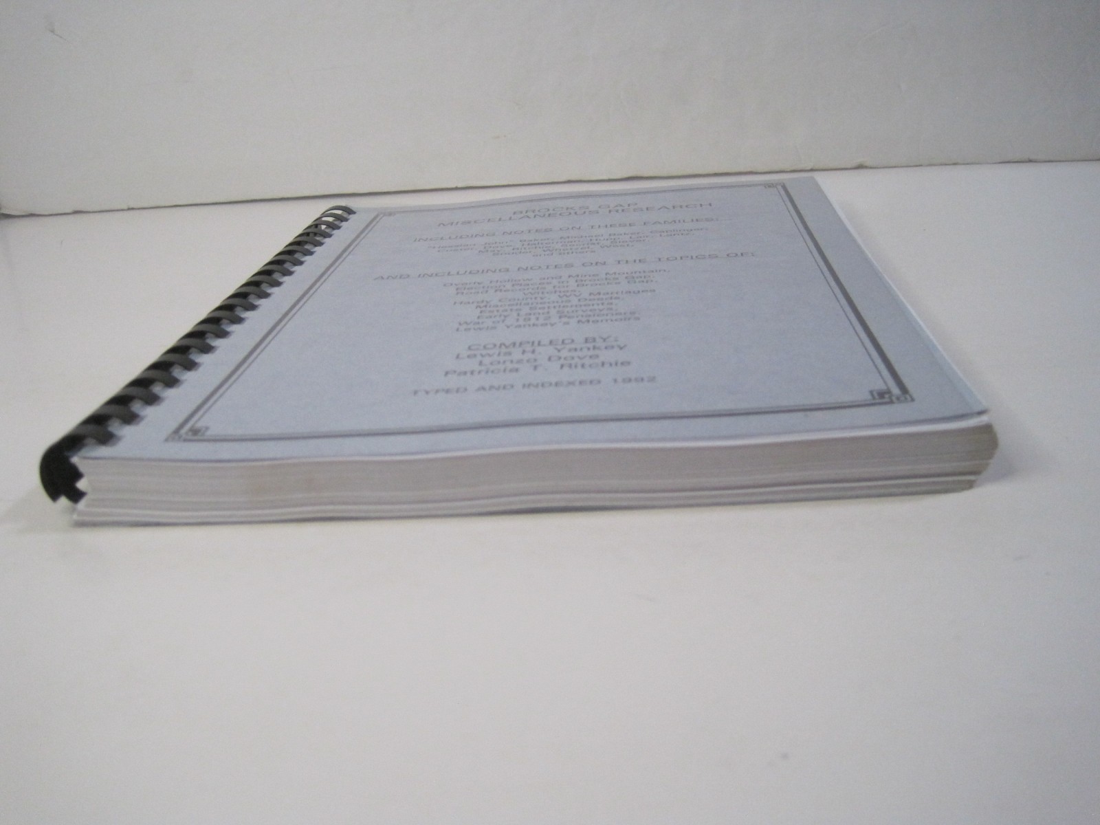 Brocks Gap Miscellaneous Research by Lewis Yankey, Lonzo Dove, Patricia Ritchie