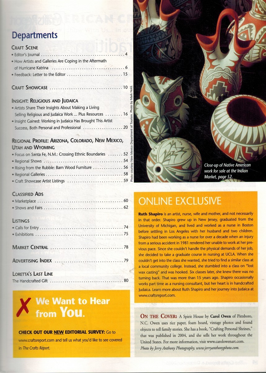 THE CRAFTS REPORT DECEMBER 2005 VOL. 31, NO. 356 Single_Issue_Magazine