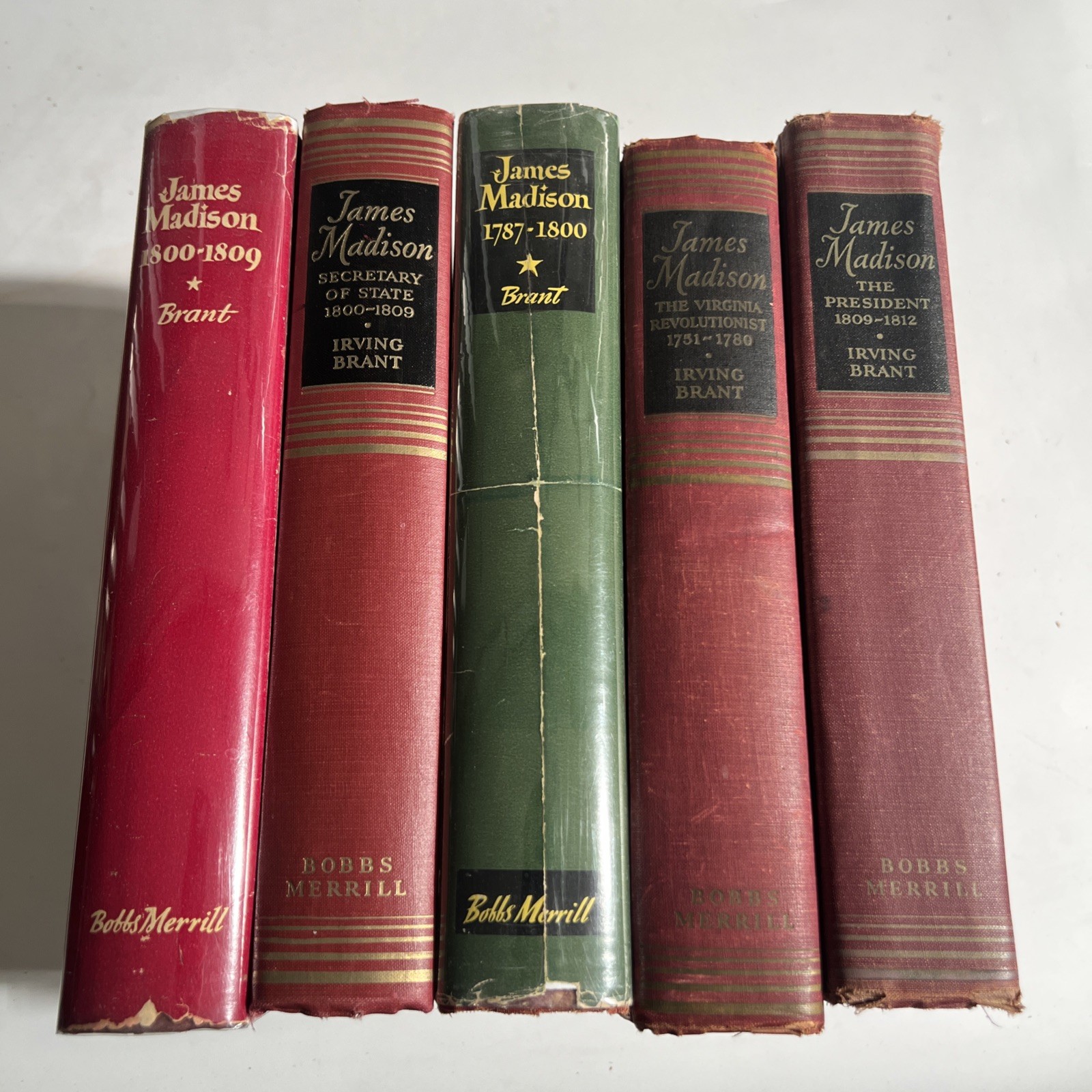 James Madison Irving Brant Bobbs Merrill 5 Volume Set Vtg First Edition HC