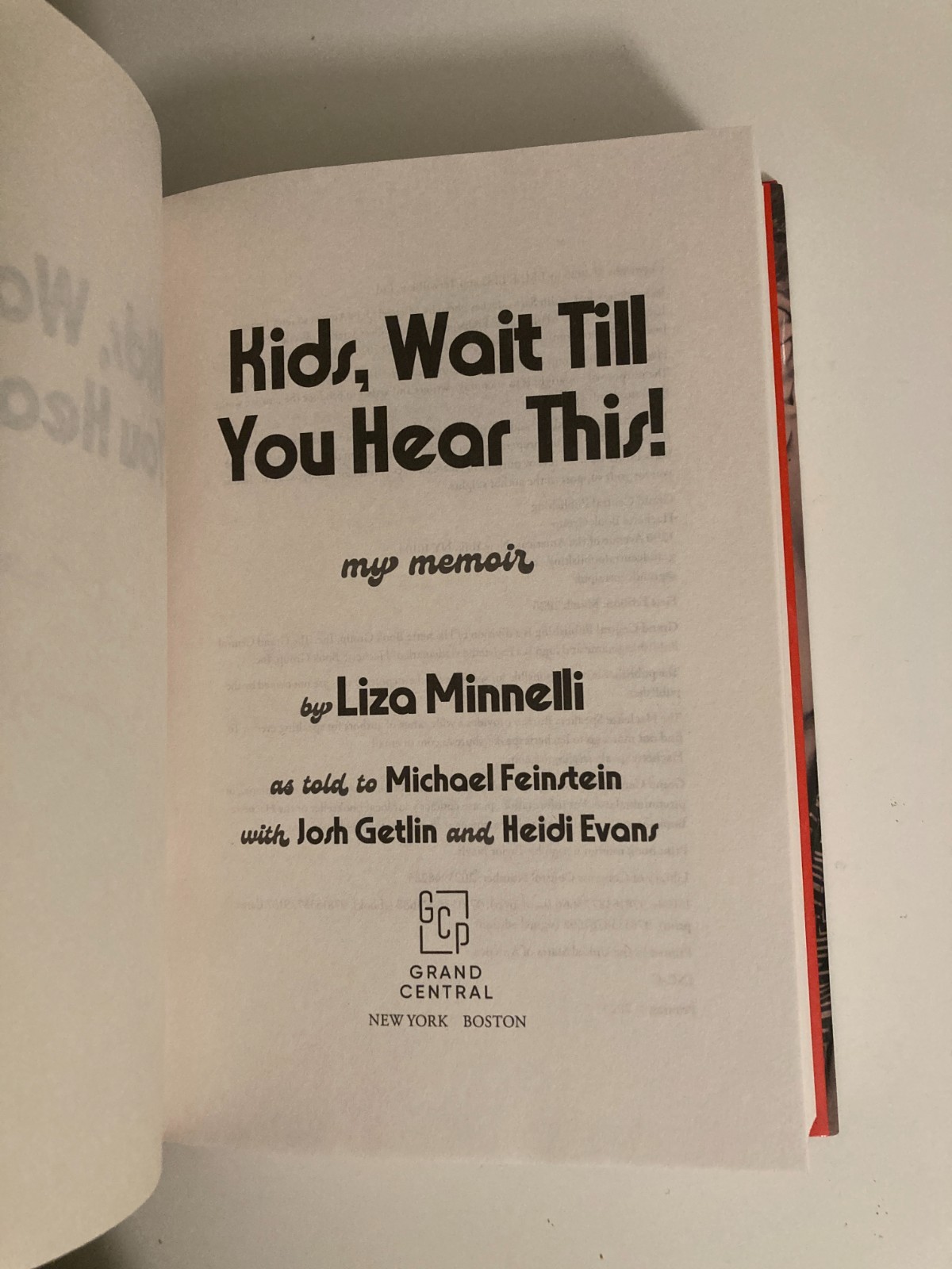 Kids, Wait till You Hear This! by Liza Minnelli 2026, Hardcover SIGNED 1st Print